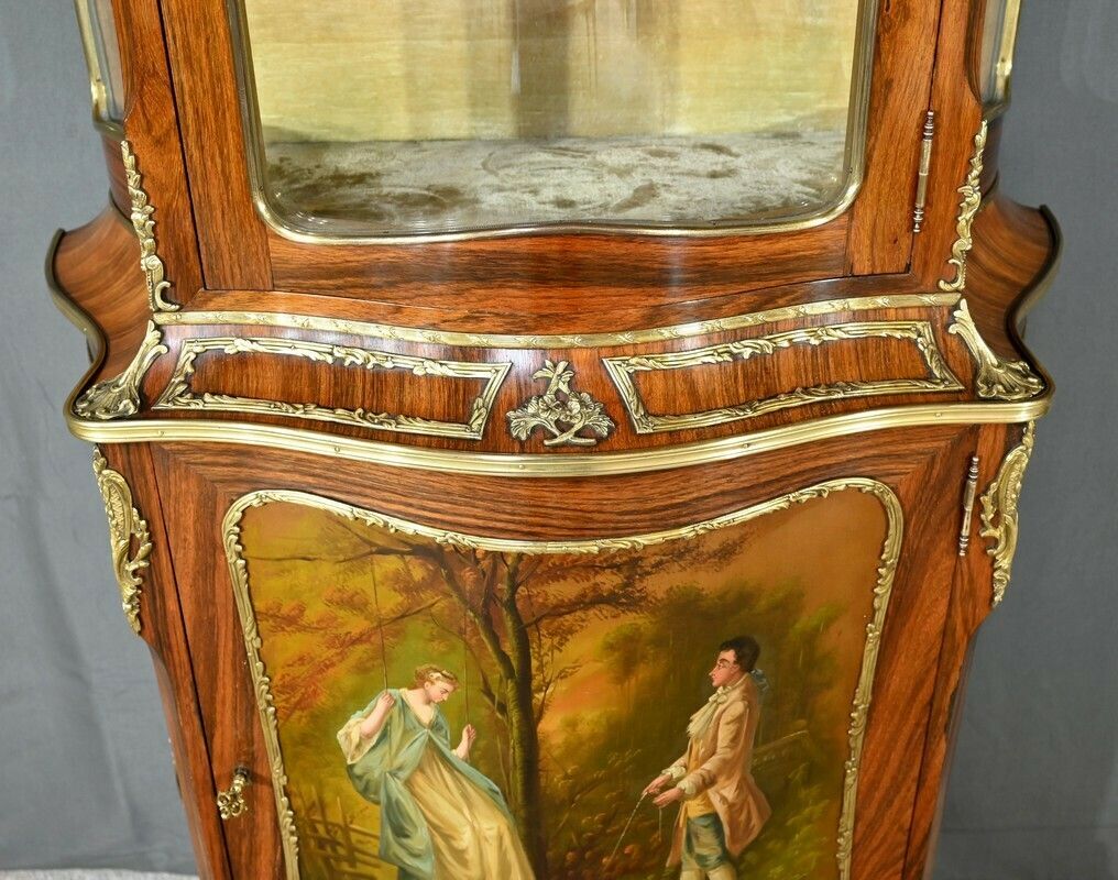 Rosewood Showcase Furniture, Napoleon III Period, Louis XV/Louis XVI Style – Mid 19th Century photo vintage