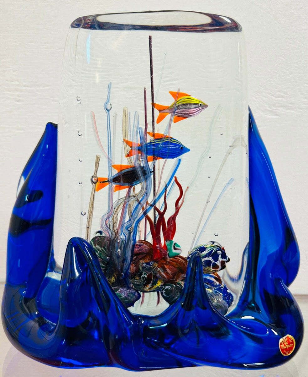 Contemporary Chinese Fish Aquarium In The Style Of Glass Studio Murano photo furniture