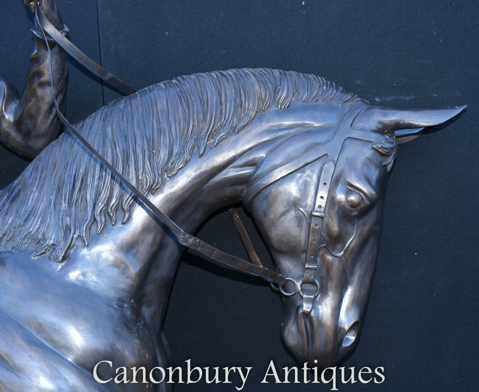 Lifesize French Bronze Horse And Jockey Statue By Bonheur photo Art
