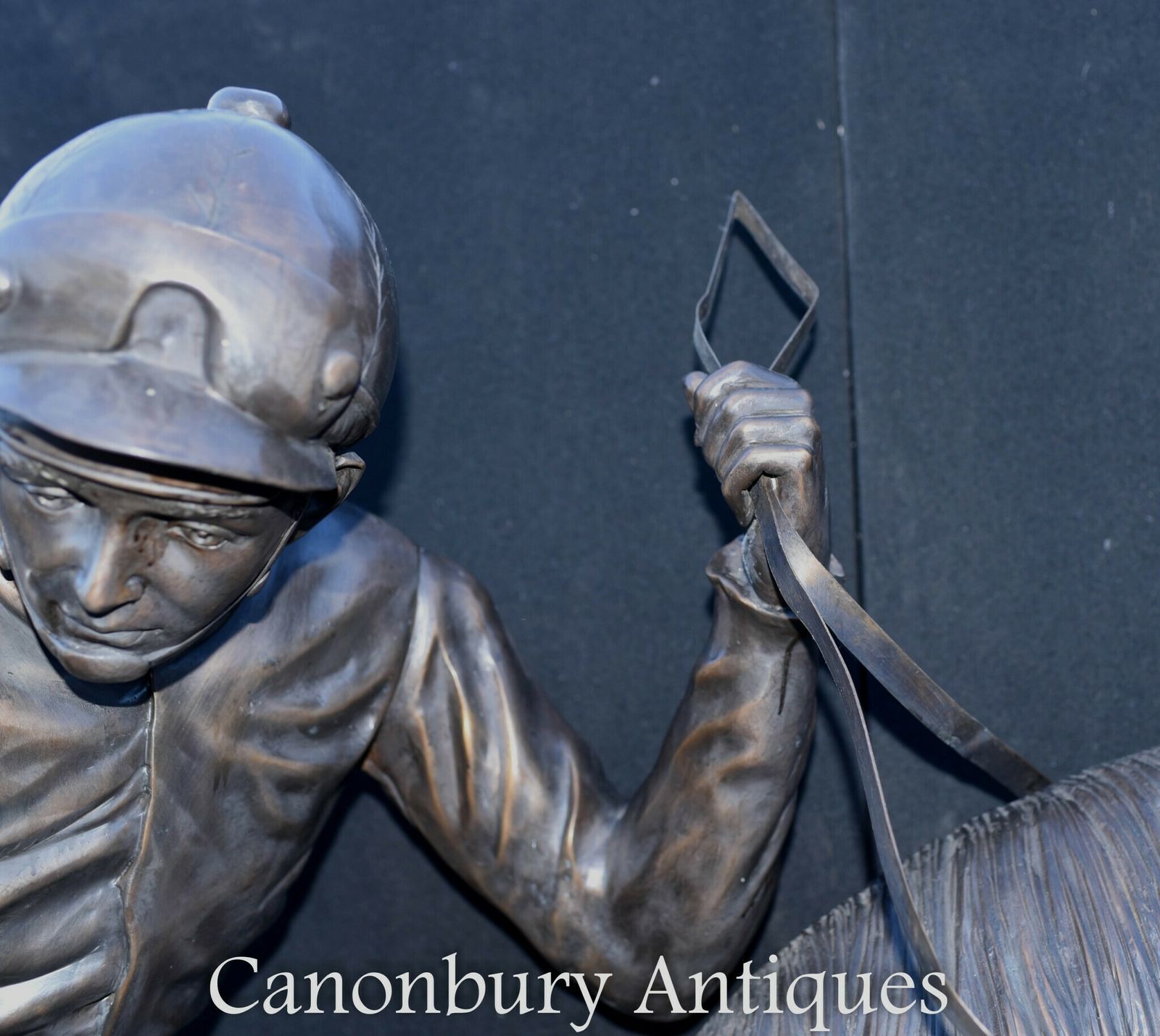 Lifesize French Bronze Horse And Jockey Statue By Bonheur photo vinterior