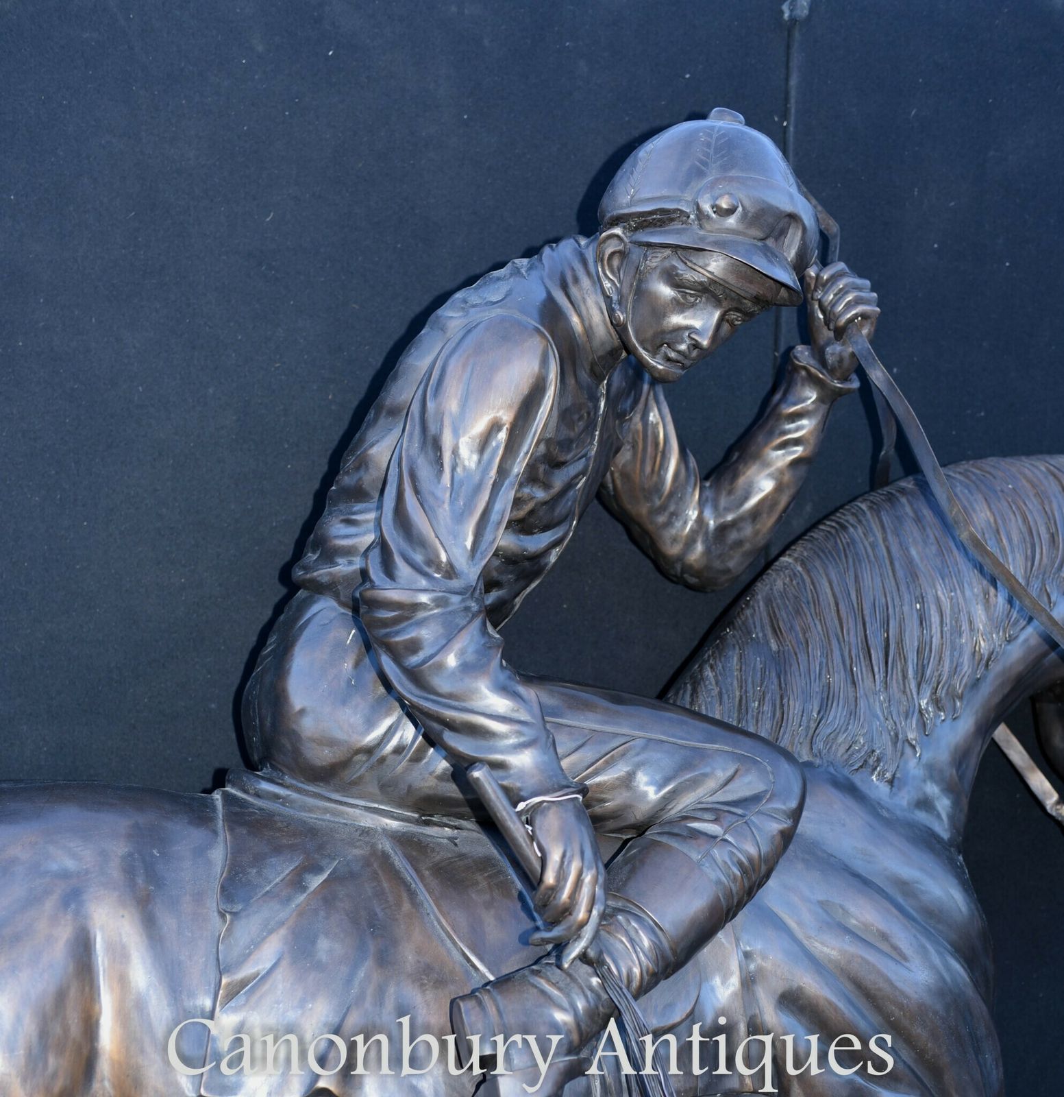 photo furniture Lifesize French Bronze Horse And Jockey Statue By Bonheur