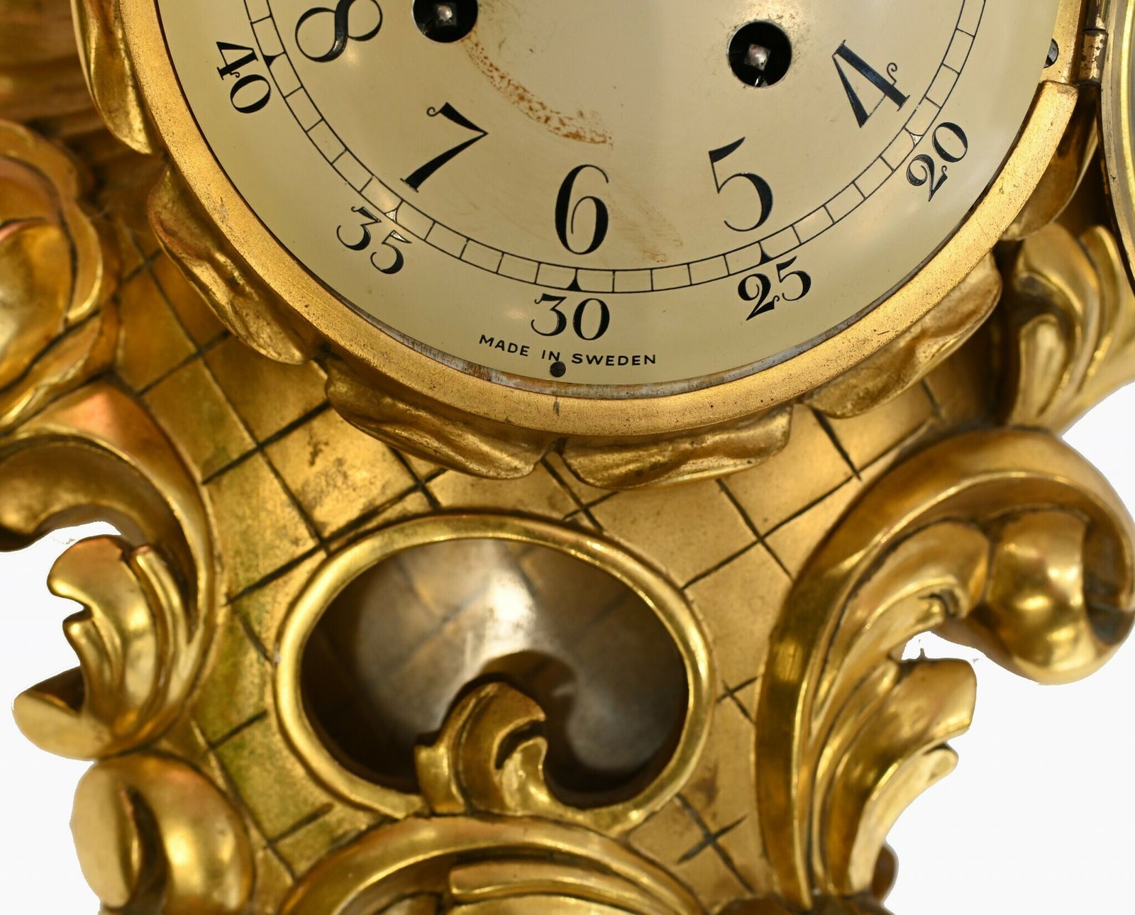 Scandanavian Wall Clock Antique Carved Rococo Giltwood Clocks photo buy