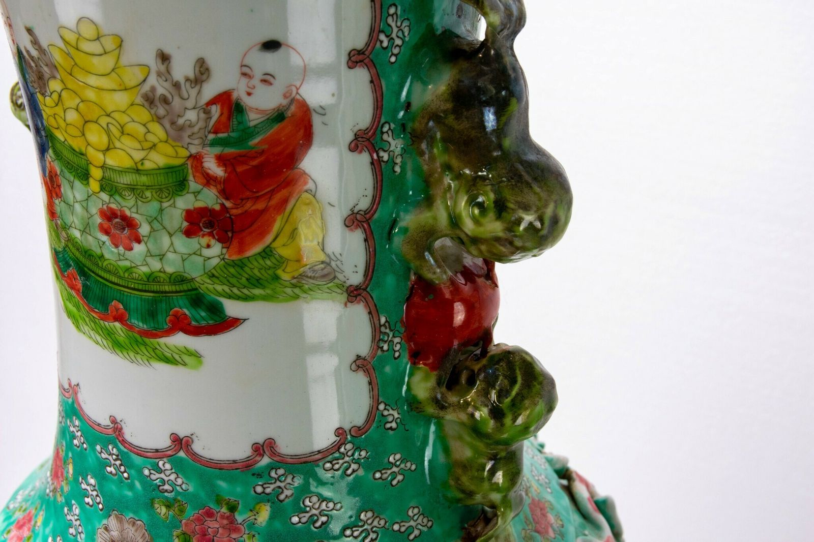 photo buy Large Canton Porcelain Urns   Chinese Cantonese Asian Porcelain Vases