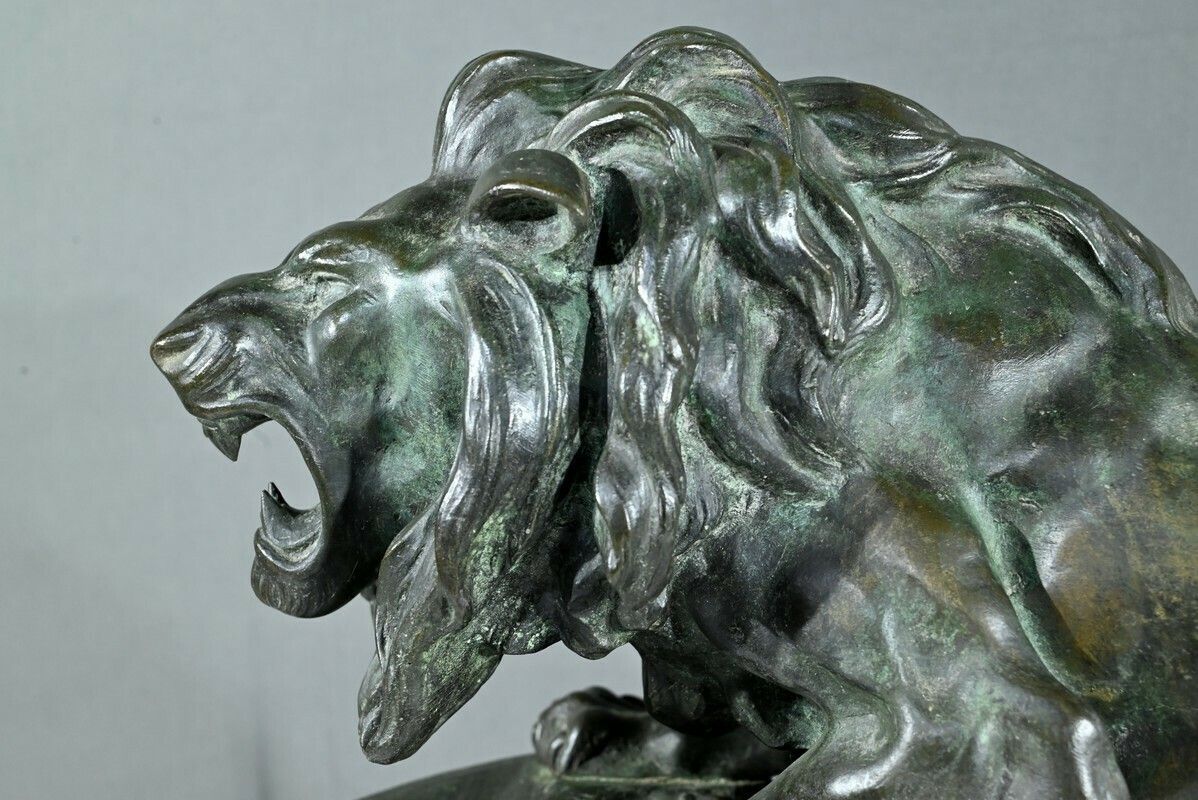 Bronze “Roaring Lion” Signed Nerin – Early 20th Century photo buy