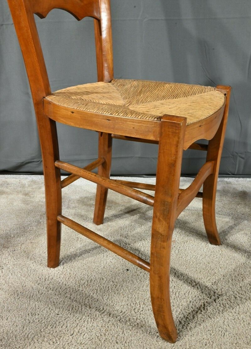 photo for sale Suite Of 5 Cherry Country Chairs, Louis Philippe Style – Late 19th Century