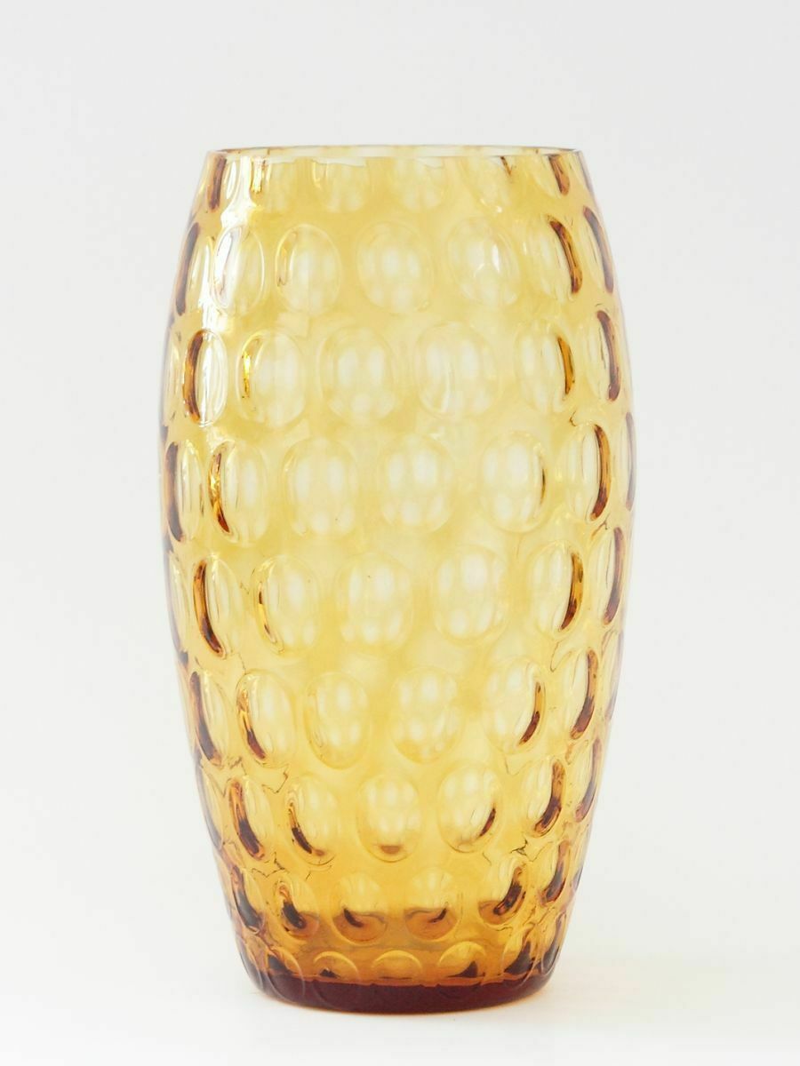 Amber Czechoslovakian Glass Vases From Egermann, 1990s photo for sale