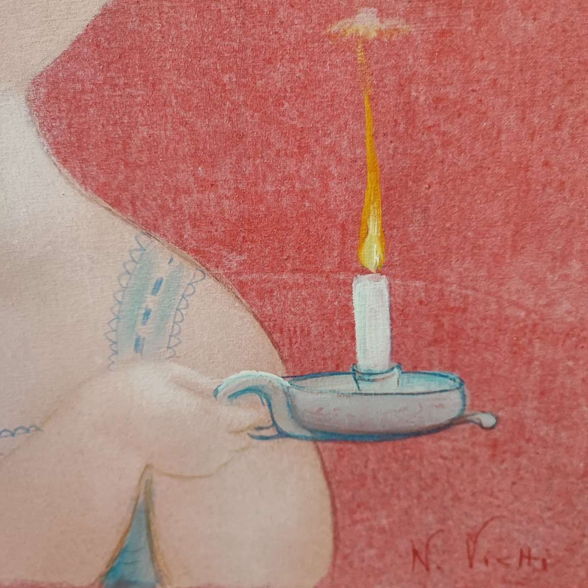 Work By Nicola Vietti, Oil On Canvas photo Art