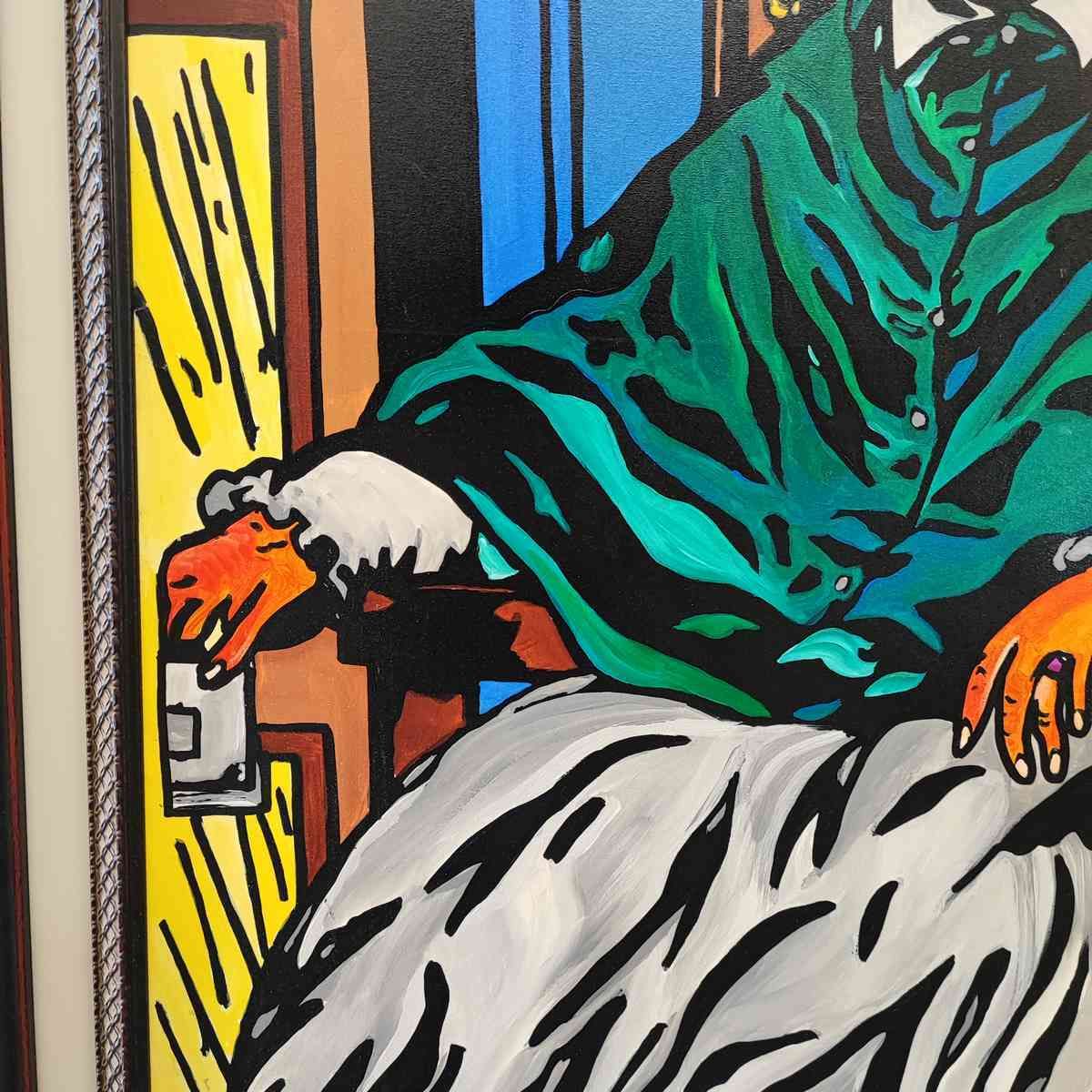 Acrylic Painting On Canvas On Canvas Max Hamlet, Innocent Tenth Sail" Annp 1987 Tribute To Francis Bacon photo for sale