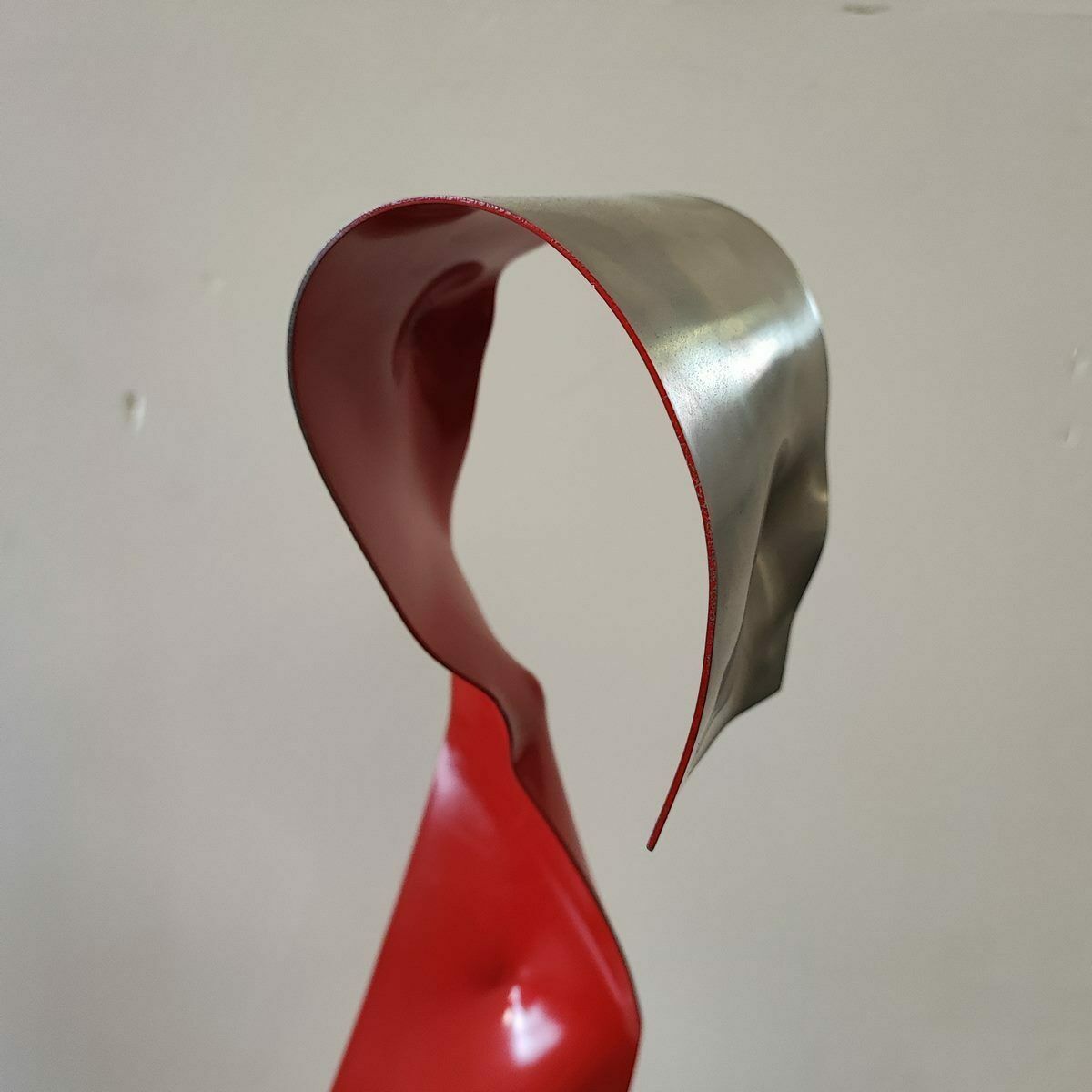 Steel Sculpture With Wooden Base By Angelo Brescianini photo for sale