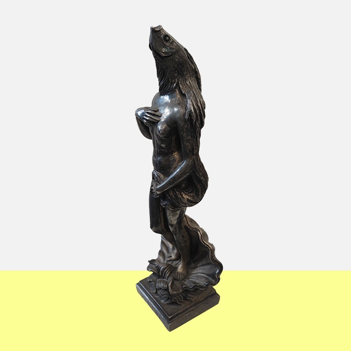 Silver Plated Bronze Sculpture Max Hamlet, Venus By Botticelli Year 1992