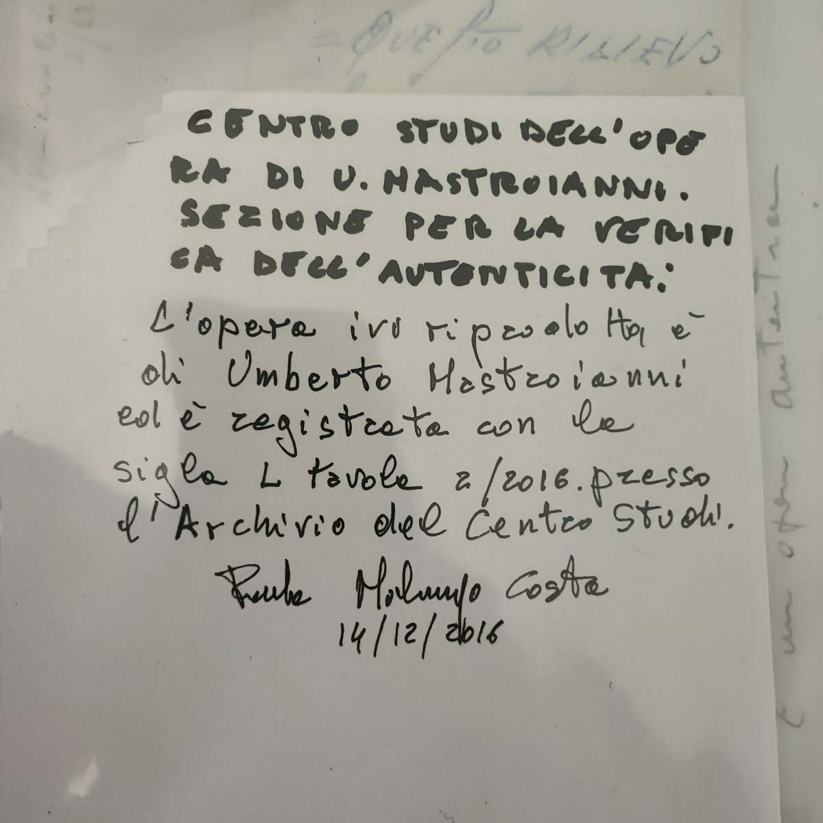 Kunst Olieverfschilderij Op Karton Van Umberto Mastroianni, 1993 photo