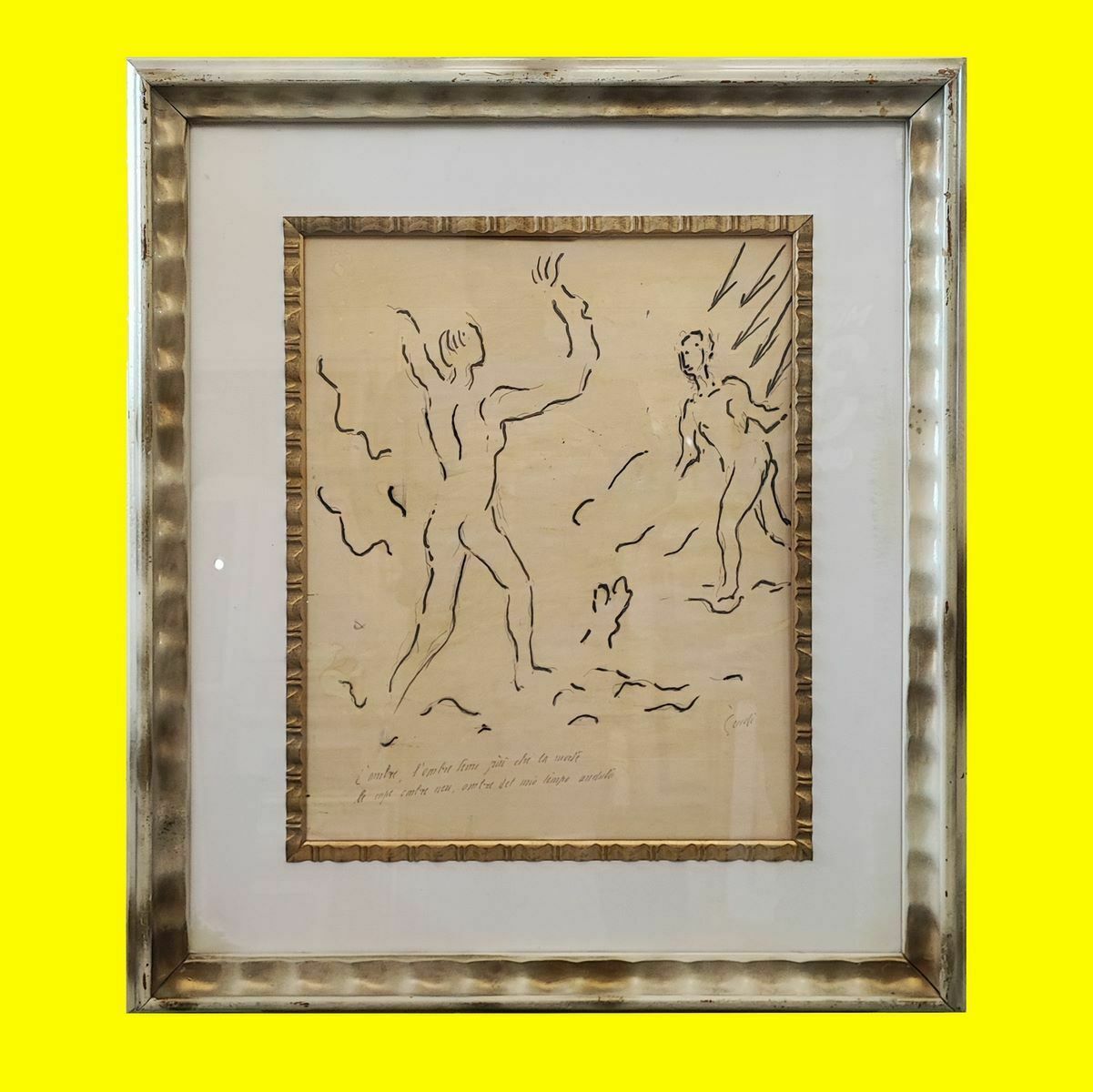 Work Of Virgiliogui Autograph Ink Technique Spatialism, The Mother