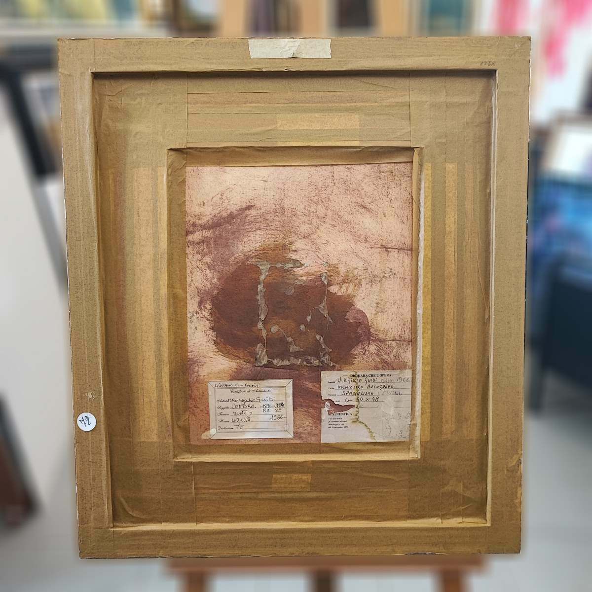 Work Of Virgiliogui Autograph Ink Technique Spatialism, The Mother photo vintage
