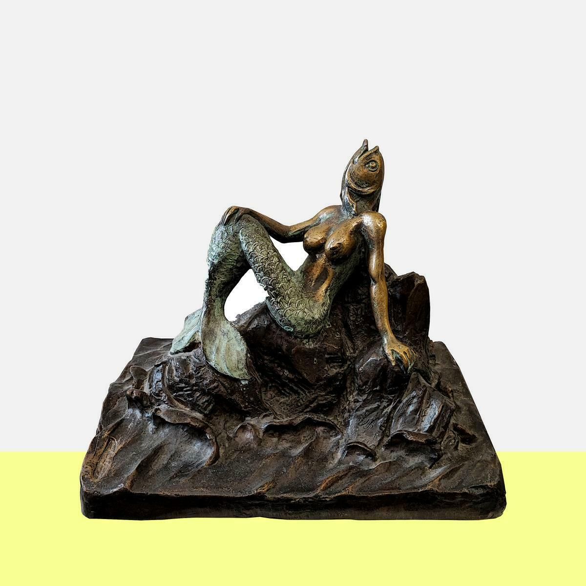 Patinated Bronze Sculpture Max Hamlet, The Song Of The Sirens Year 1992