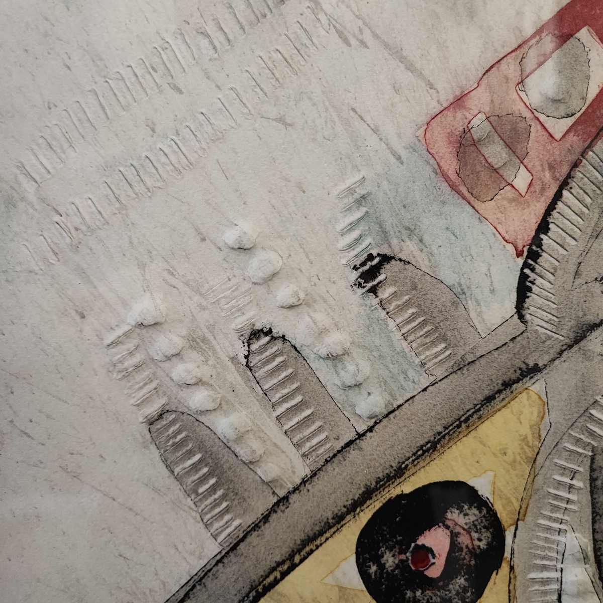 Composition Painting On Cardboard In Relief By Umberto Mastroianni, 1980 photo for sale