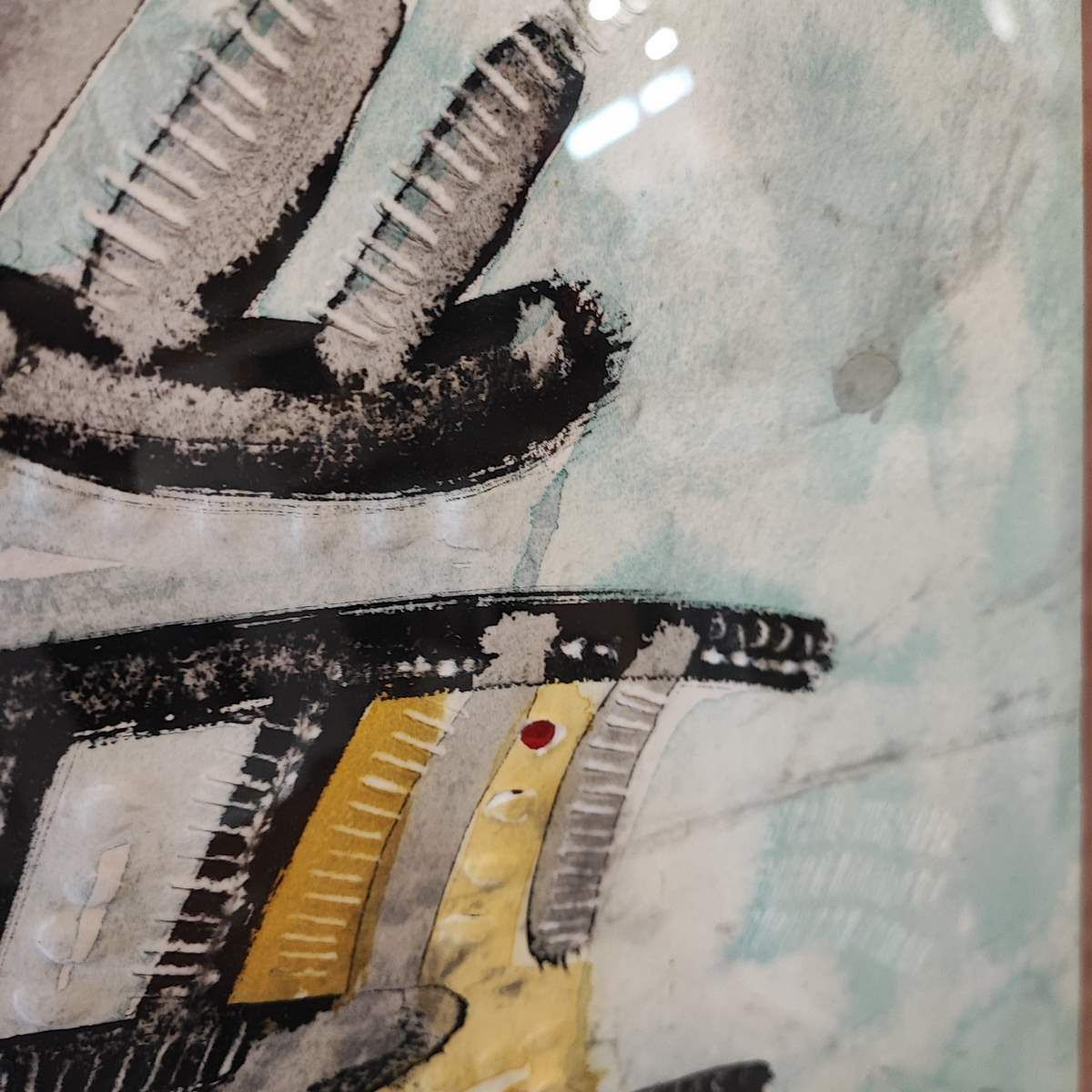 Composition Painting On Cardboard In Relief By Umberto Mastroianni, 1980 photo 4256.0
