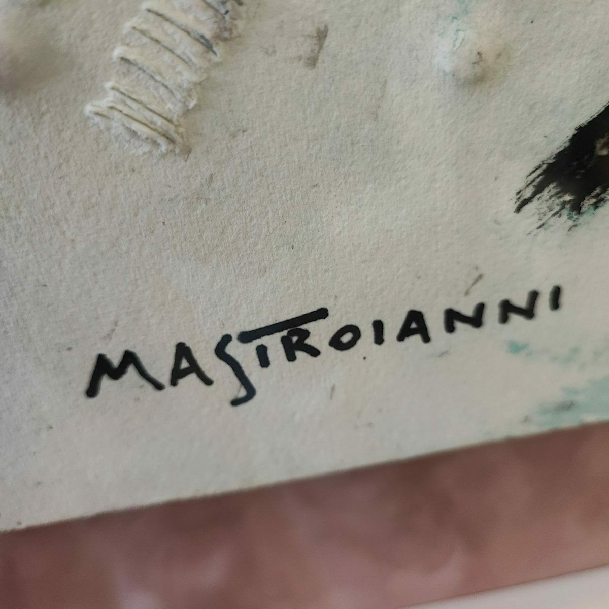 Composition Painting On Cardboard In Relief By Umberto Mastroianni, 1980 photo vinterior