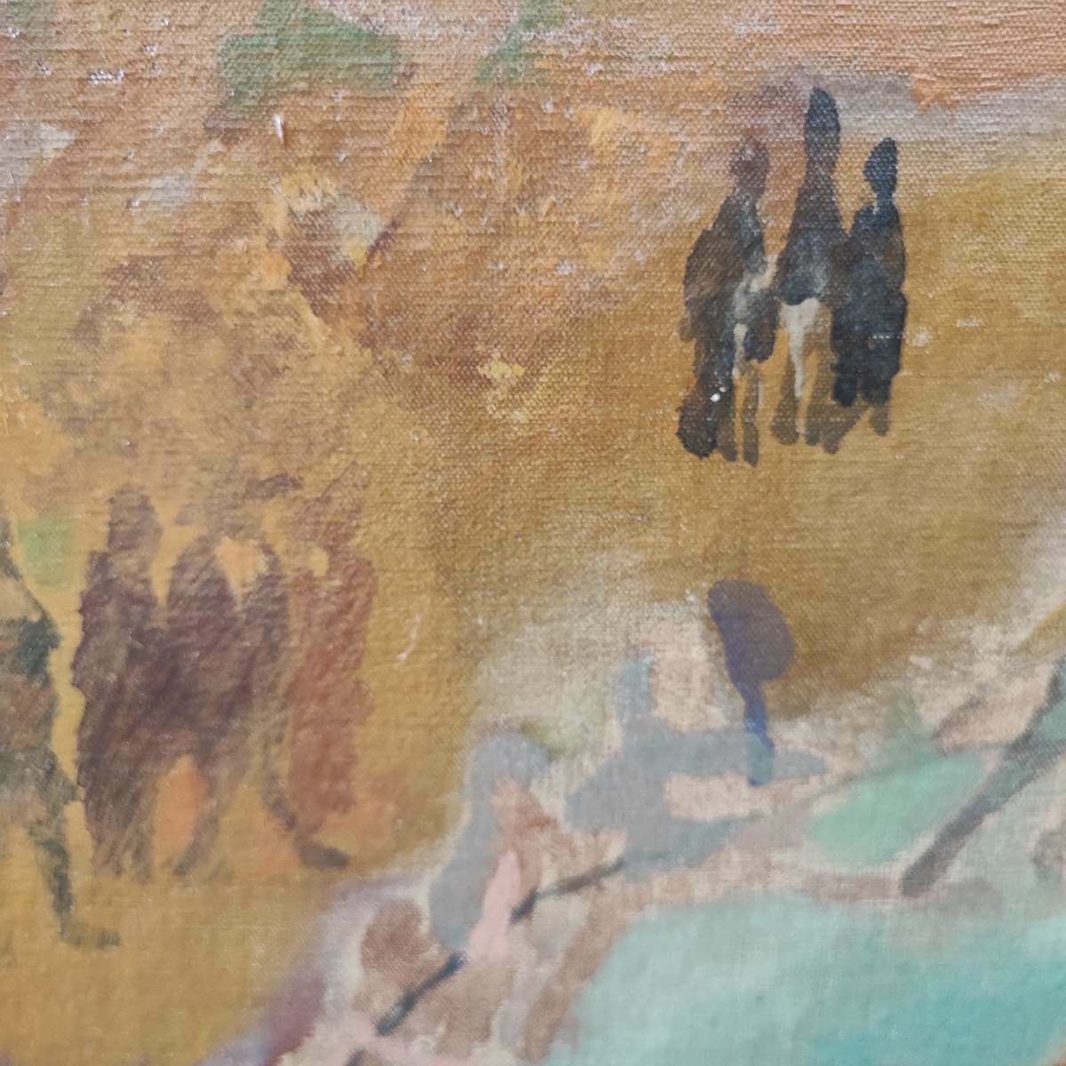 21955.0 Oil Painting On Canvas By Mino Maccari, Il Girotondo, 1946 photo