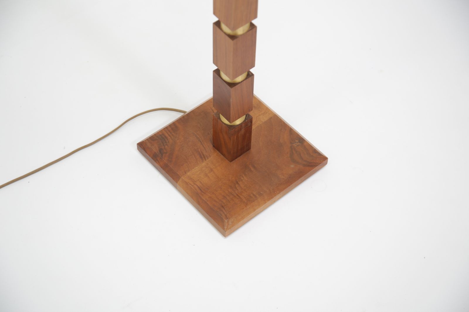 photo buy Vintage Walnut And Brass Floor Lamp, Sweden, 1960s.