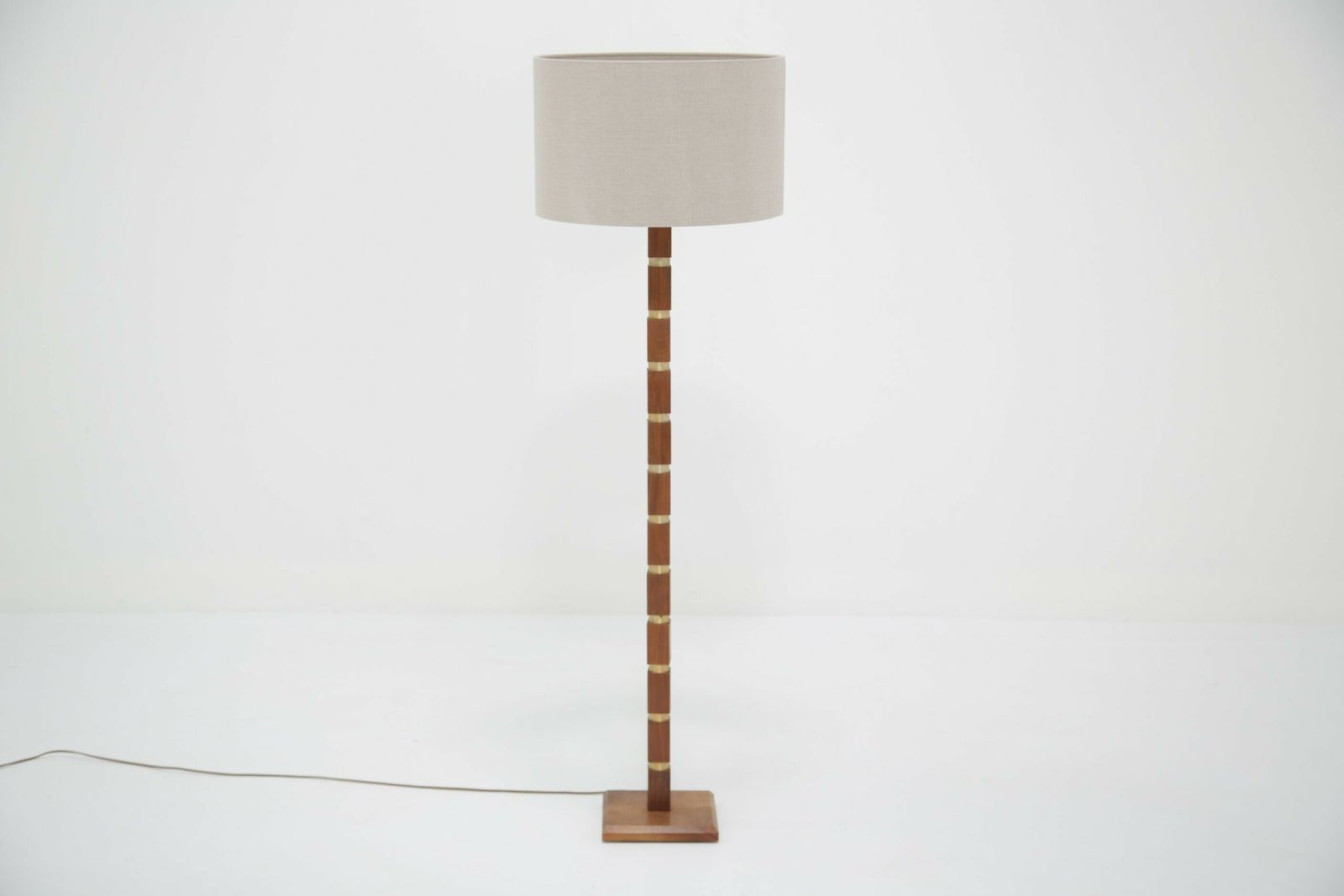 Vintage Walnut And Brass Floor Lamp, Sweden, 1960s. photo 795.0