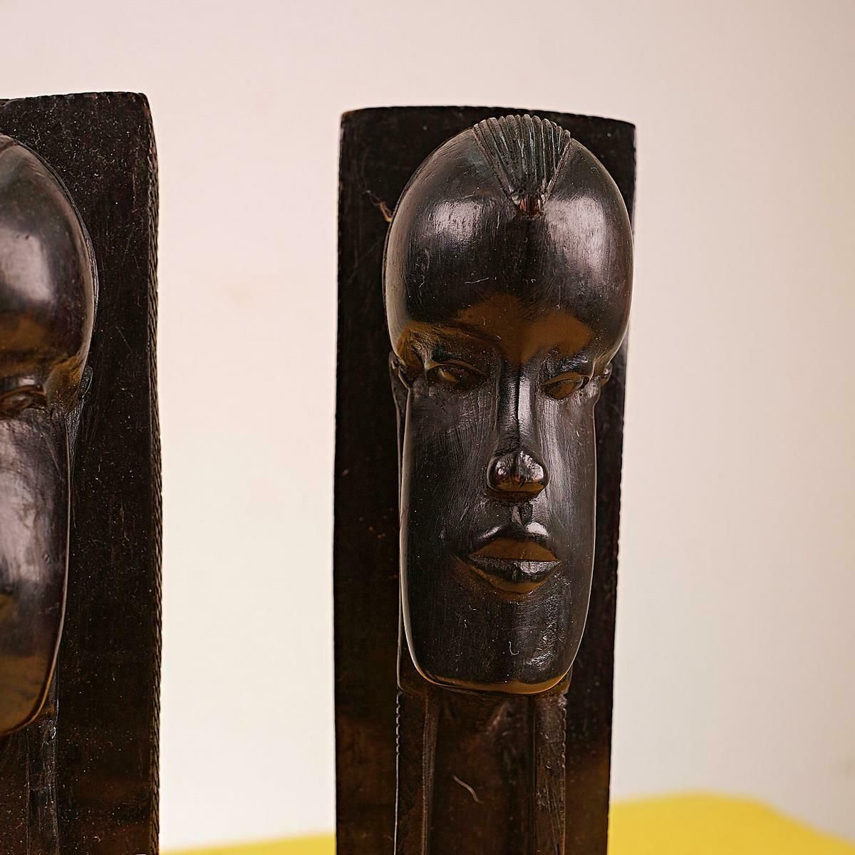 Pair Of Ethnic Wooden Sculptures photo for sale