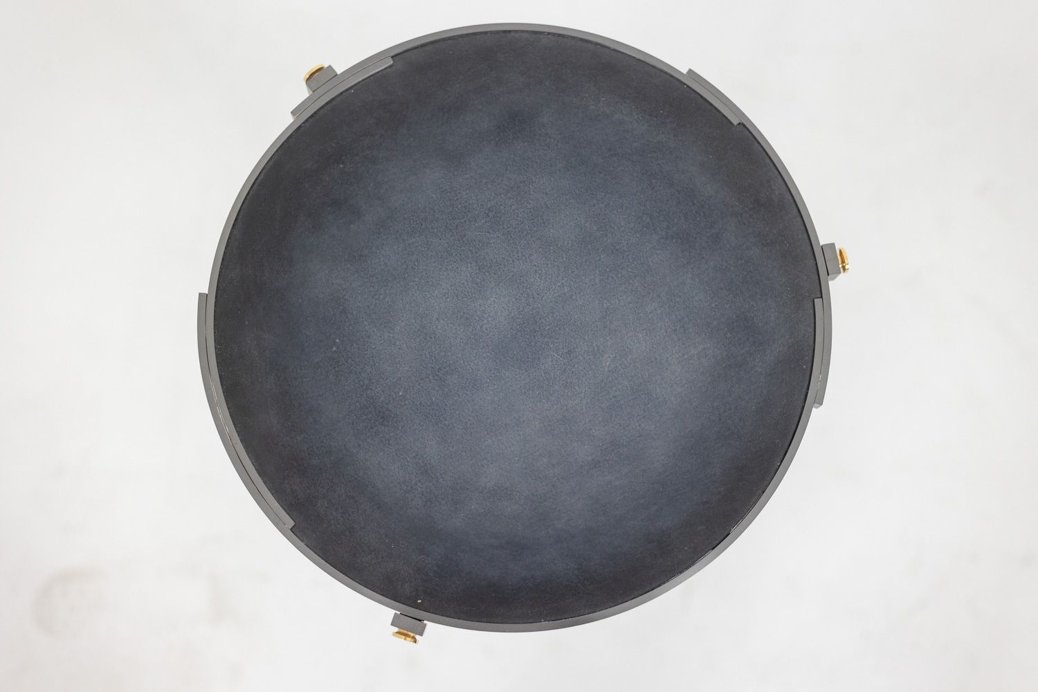 “Canabas” Pedestal Table In Patinated Leather, Steel, And Gilded Brass. Contemporary. Ls59502209h photo vintage