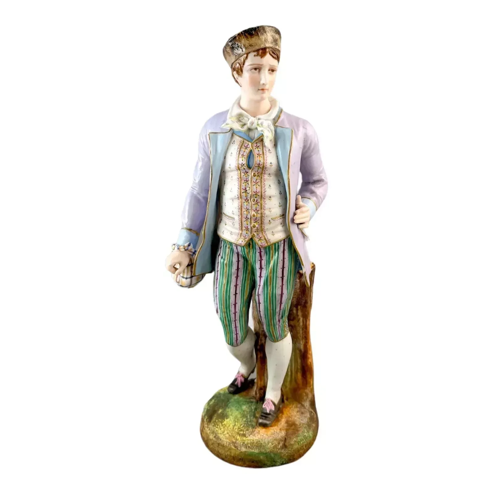 Antique French 1870s Louis Philippe Limoges Bisque Porcelain Figural Couple Pair photo vintage