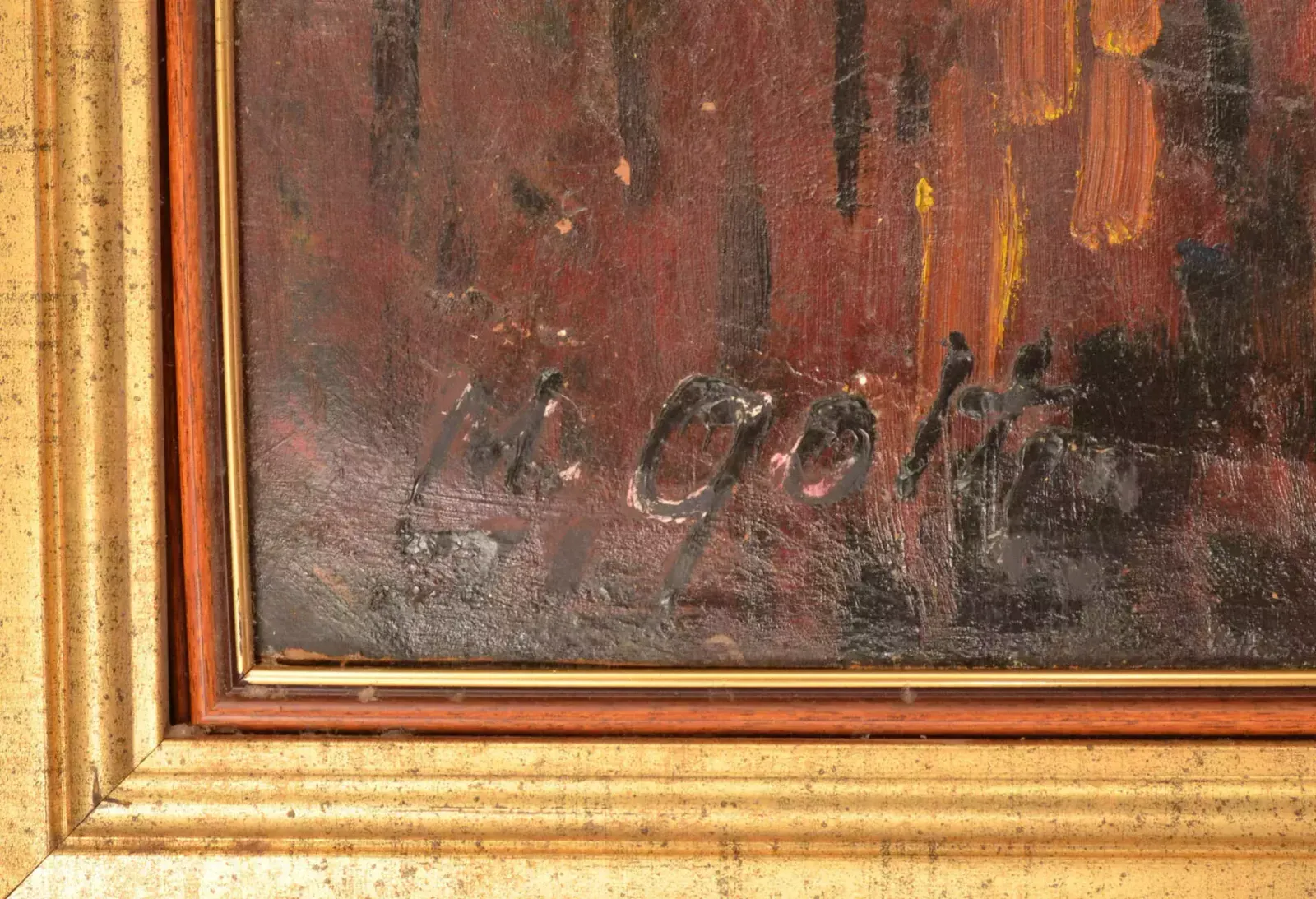 Landscape Cardboard, Oil, Early 20th Century photo furniture