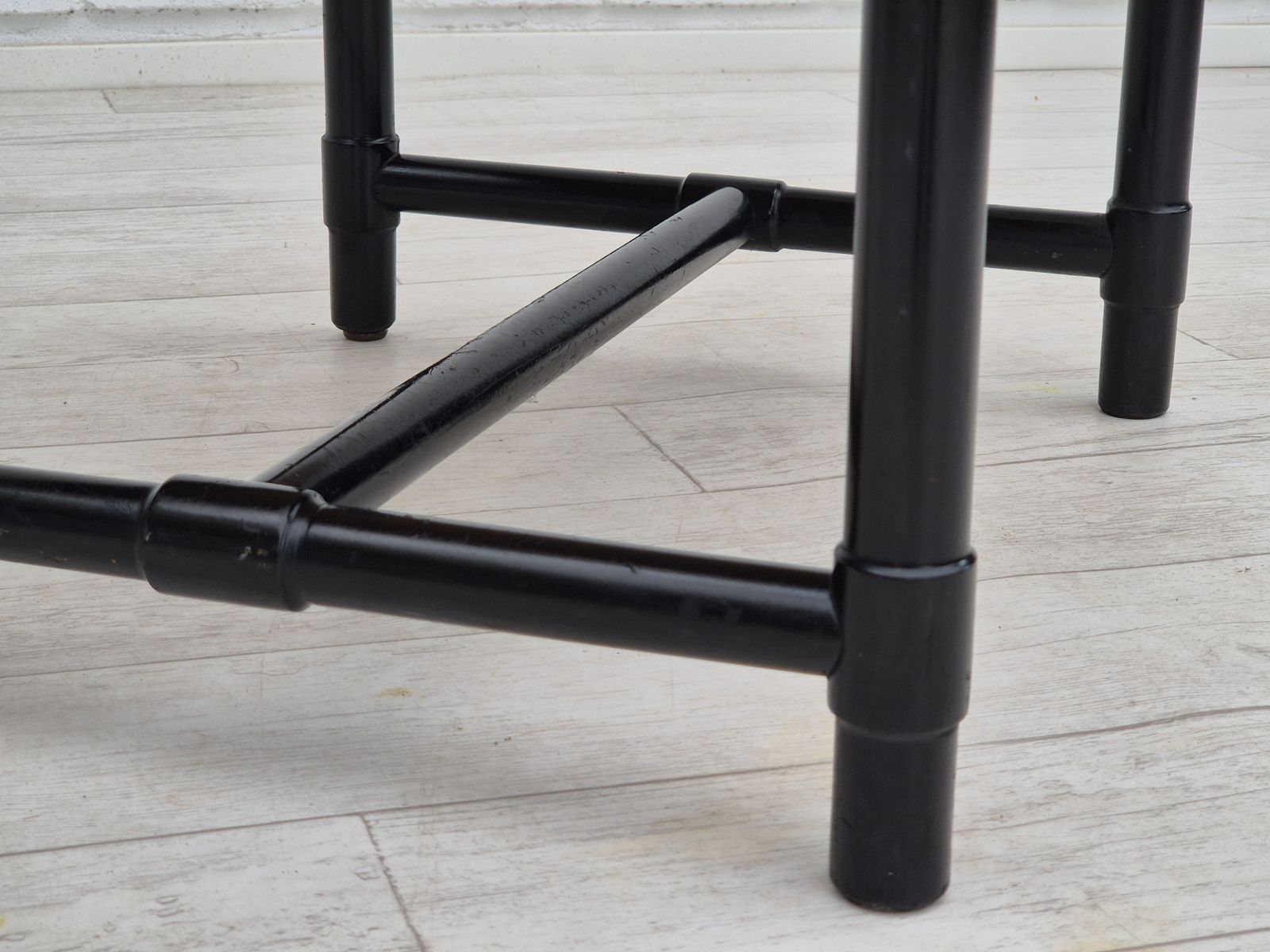 Jaren 1970, Set Van 4 Finse Fauteuils Van Lepokalusto, Berkenhouten Frame, Leer. photo vintage