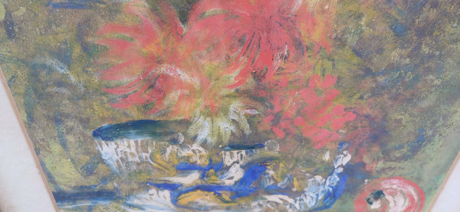 Retro Authentic Abstract Still Life, Oil Painting, By Bungy 1964   Glazed Wooden Frame, Ready To Hang photo vinterior