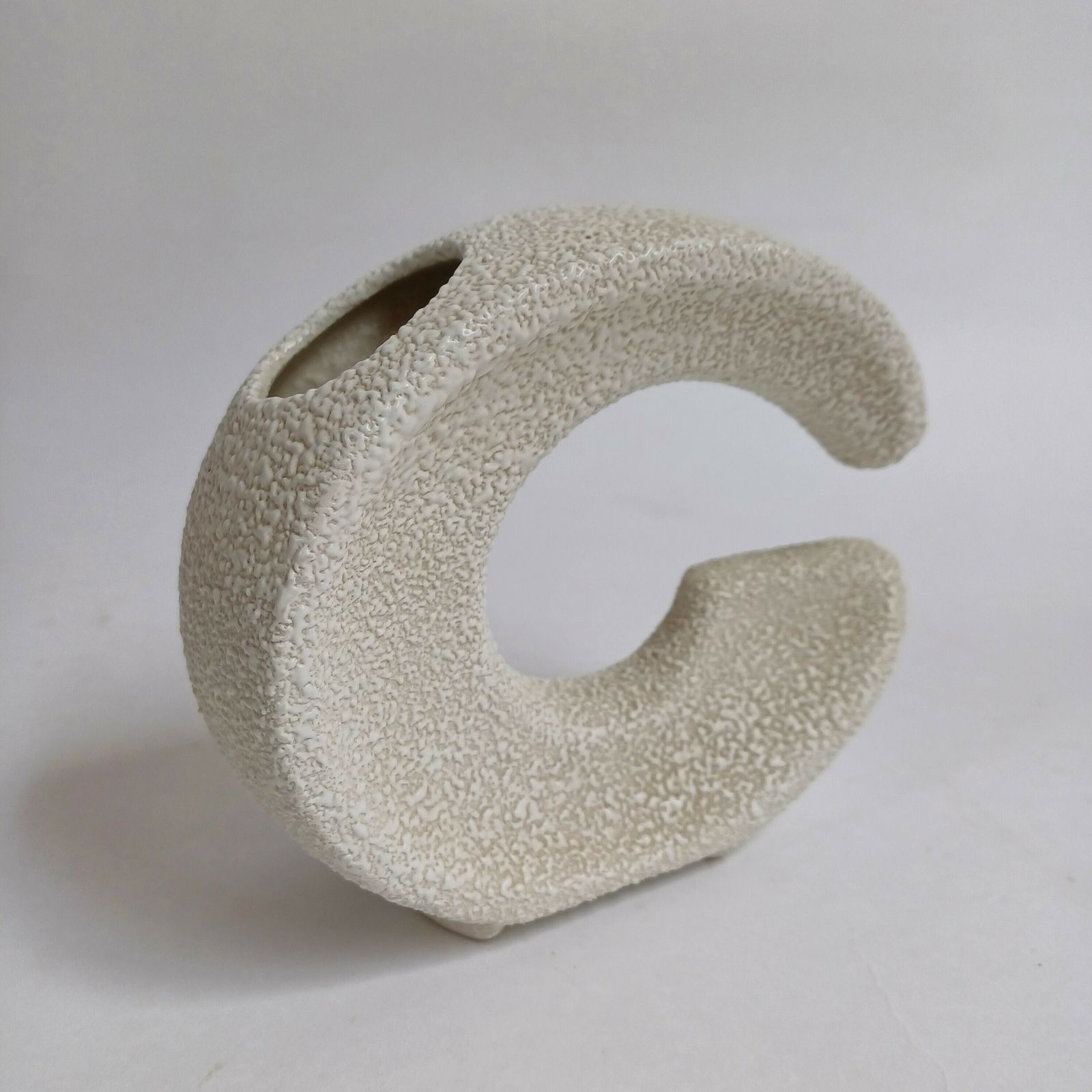 Roberto Rigon For Bertoncello Whitetextured Vase, Italy, 1960s photo for sale