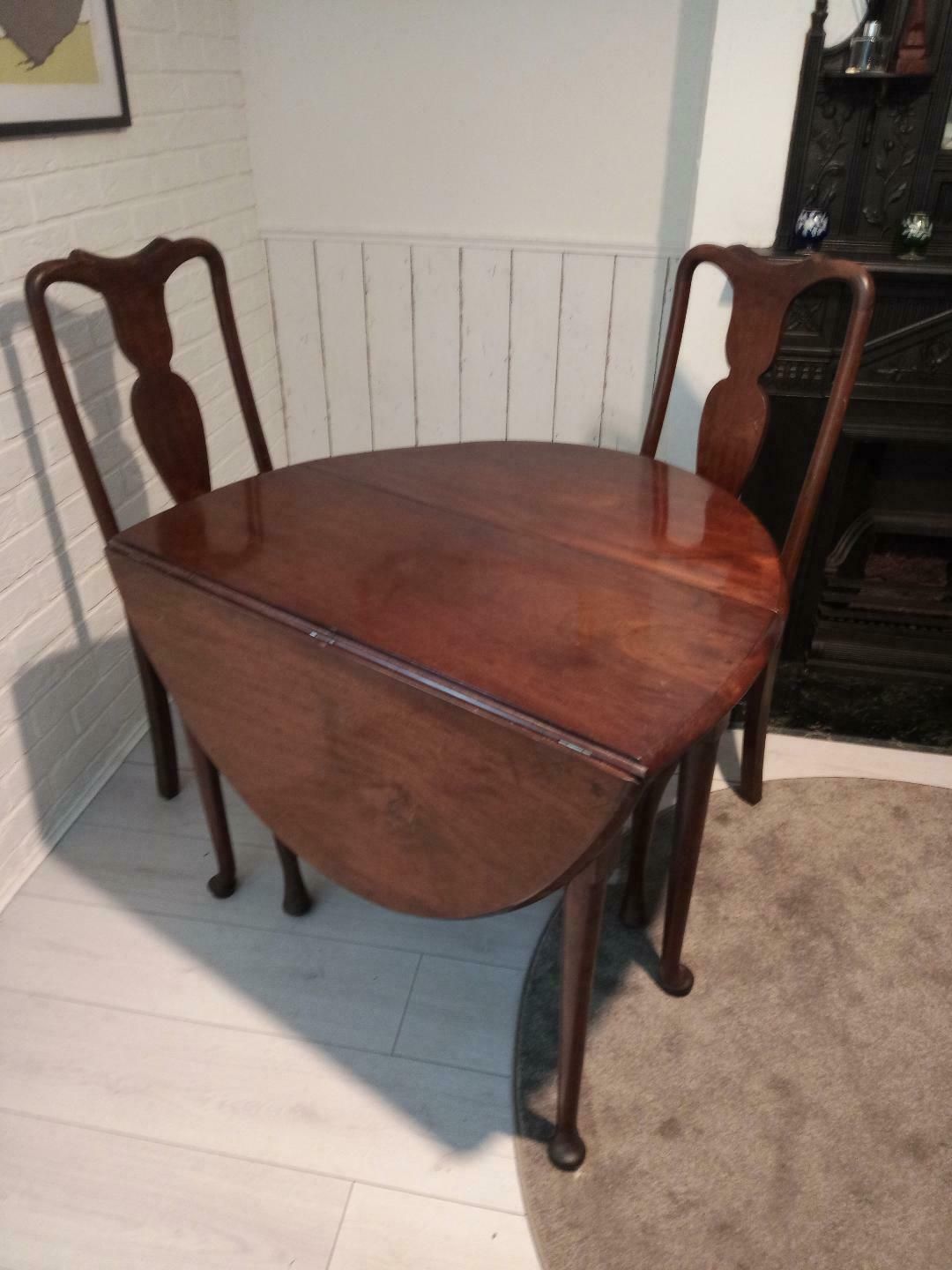 Georgian Oval Mahogany Dropleaf Dining Table & Chairs photo furniture