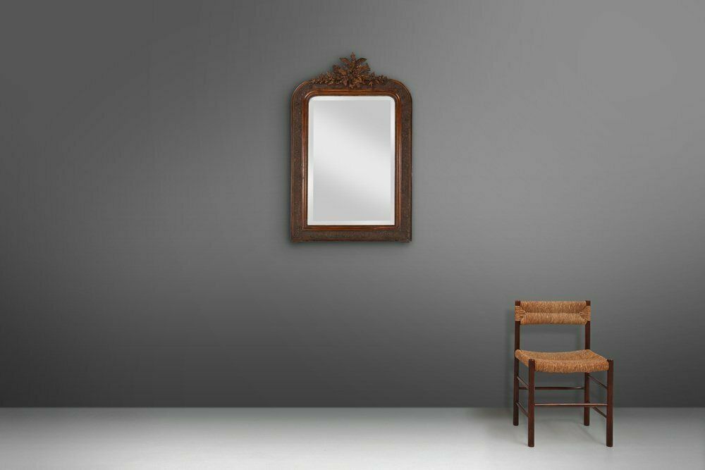 Louis Philippe Mirror In Plaster And Wood With Handcrafted Decorations, France, 1890s photo furniture