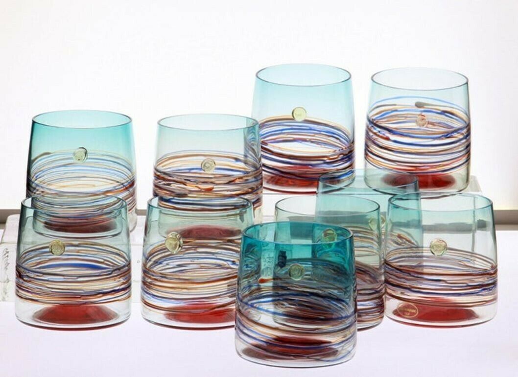 Set Of 10 Murano Tumblers, Cenedese Sfumato 1960, Young Collection, Masterpieces photo for sale