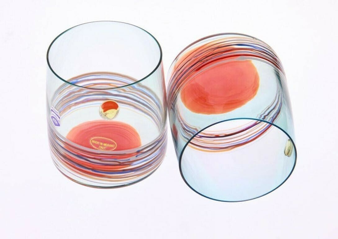 photo vinterior Set Of 10 Murano Tumblers, Cenedese Sfumato 1960, Young Collection, Masterpieces