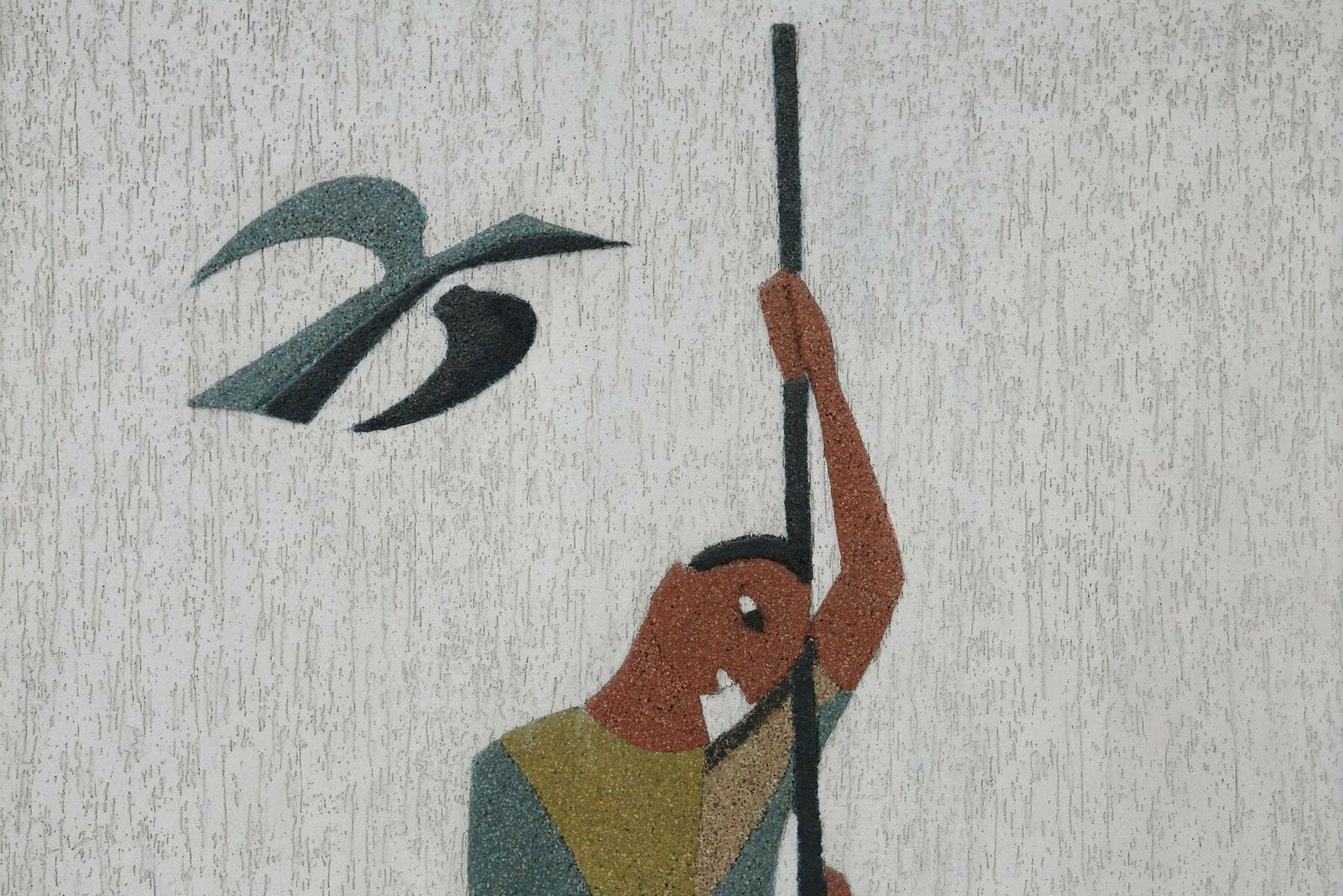 Belgian Artist, Fisherman Artwork, 1970s, Resin photo for sale