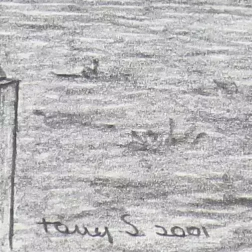 Pencil Sketch By Tony Stickland. All Saints Hemblington Church, Norfolk photo for sale