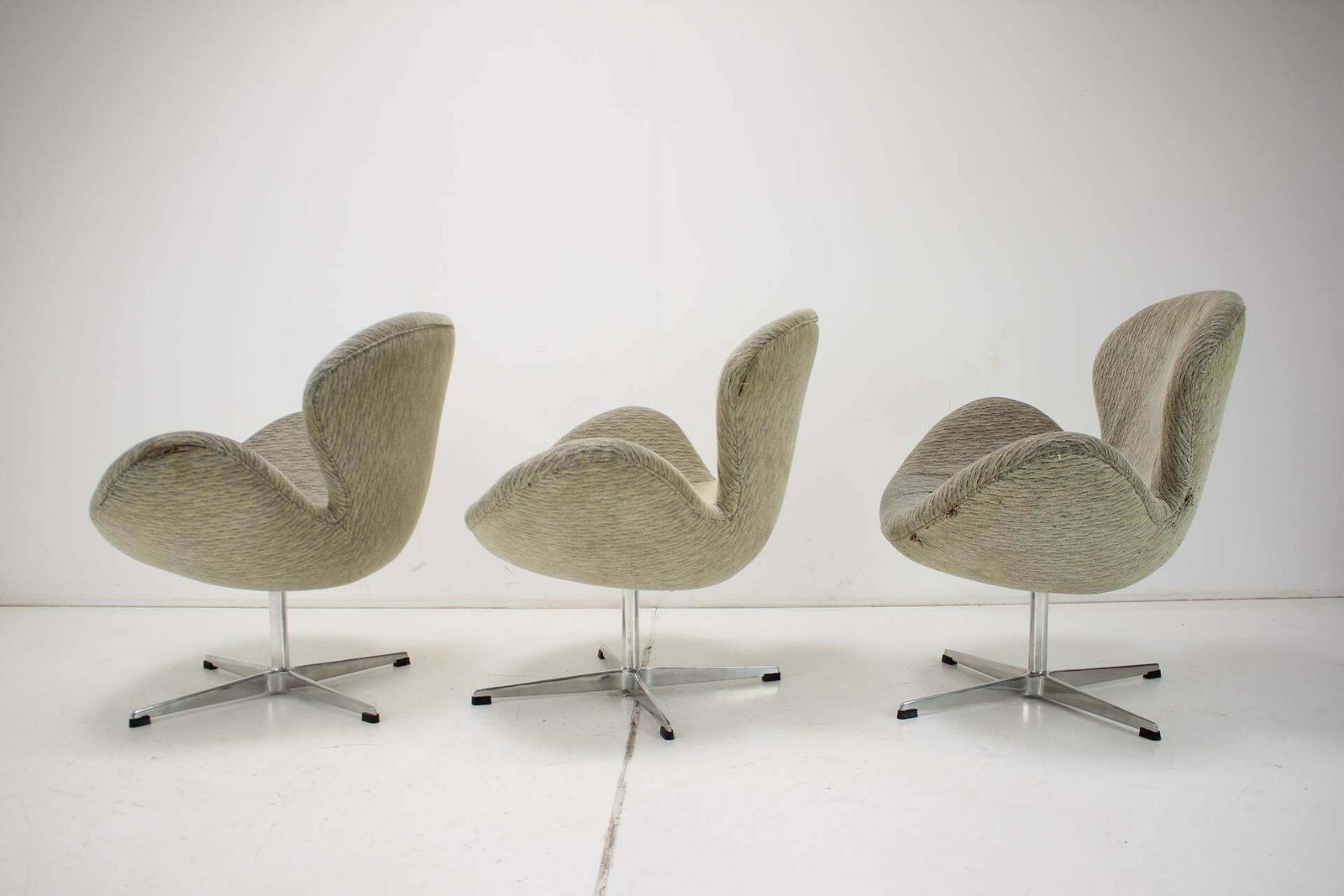photo furniture Three Swivel Lounge Armchairs In The Style Of Arne Jacobsen, 1990s