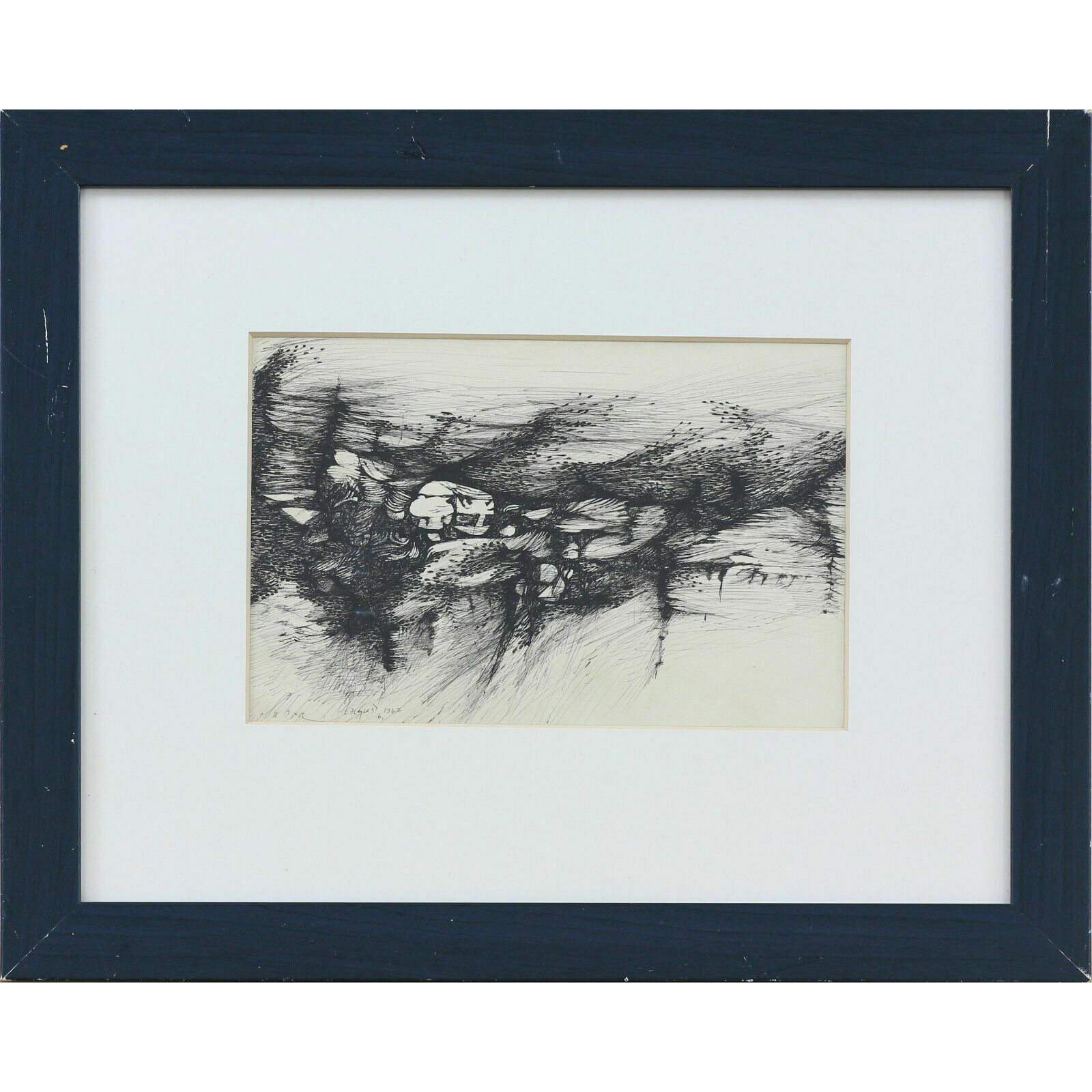 Pencil And Ink Drawing By Sabra Segal Dated August 16th 1962