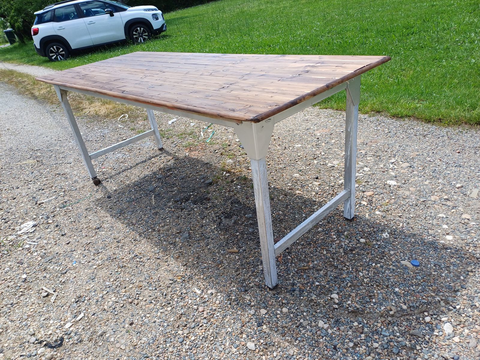 Industrial Table In Aluminum And Wood photo buy