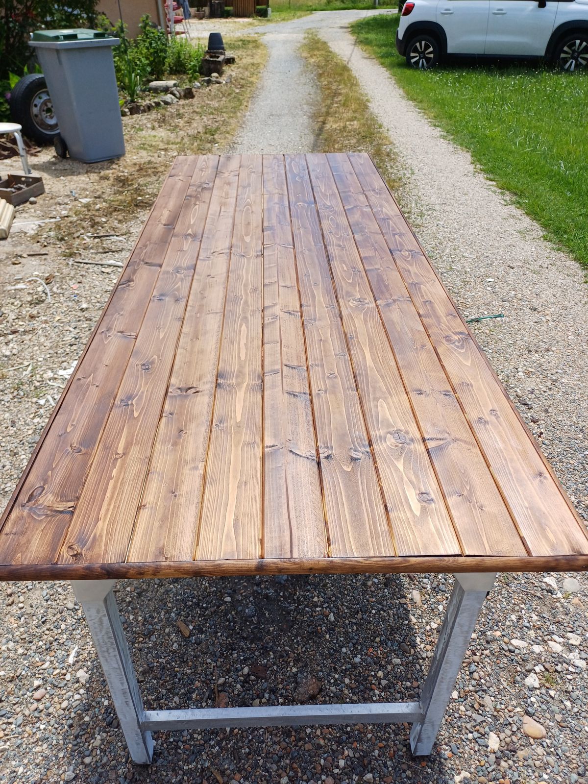 photo for sale Industrial Table In Aluminum And Wood