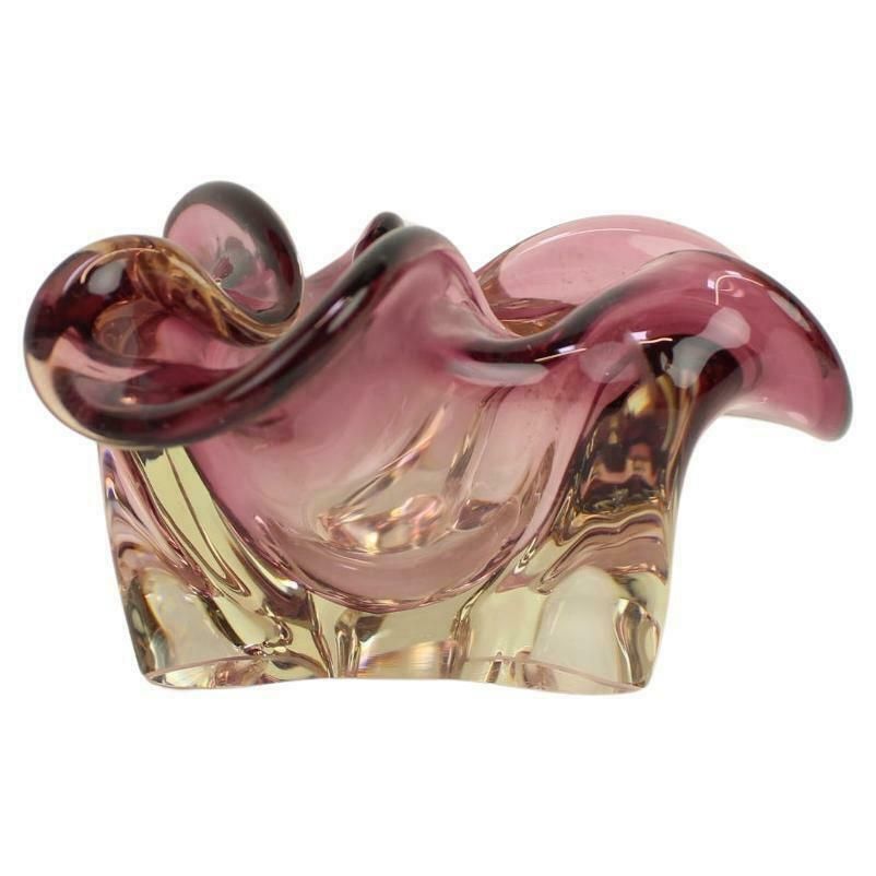 Art Glass Ashtray By Josef Hospodka, 1960's Czechoslovakia