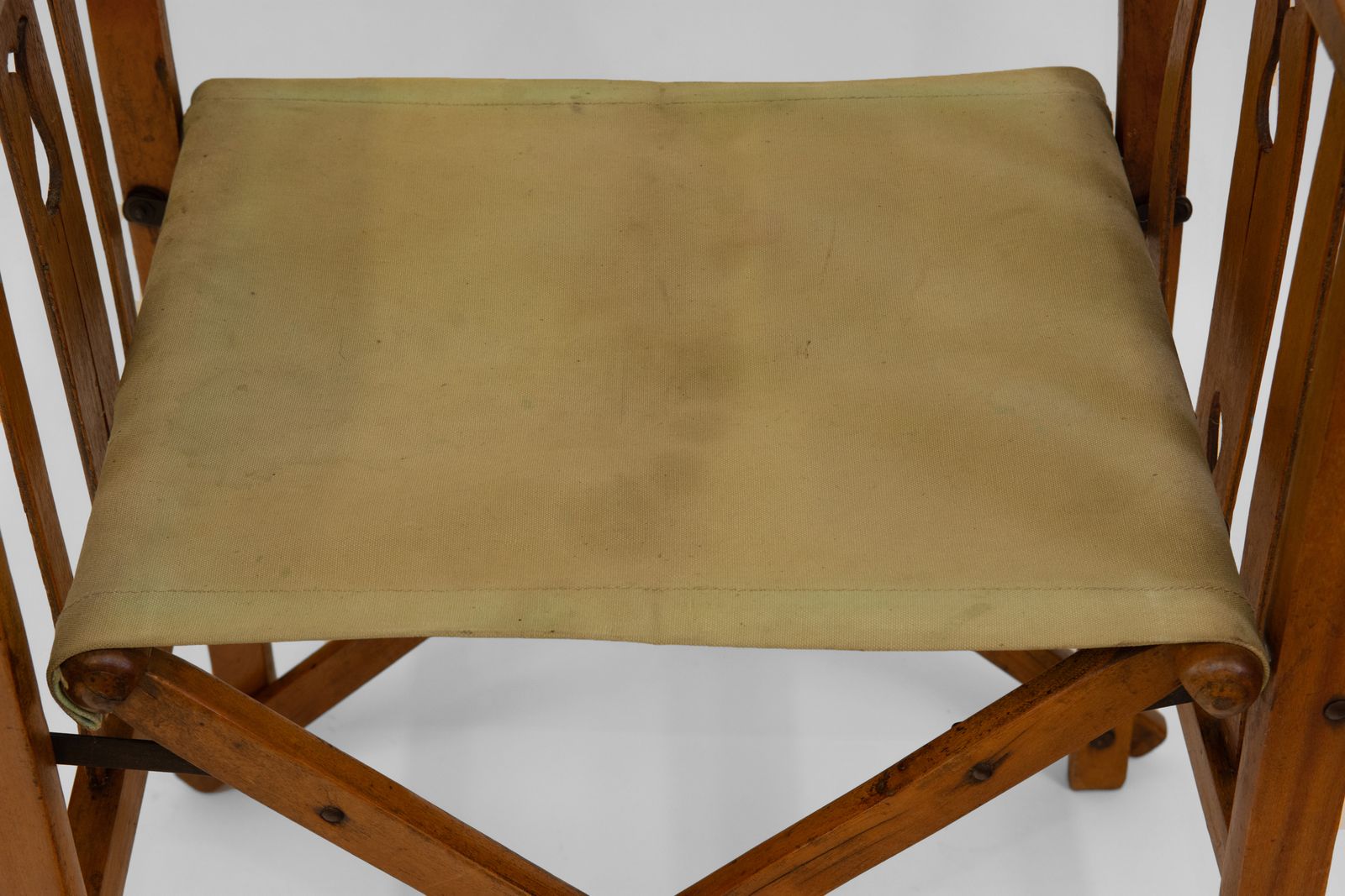 985.0 Antique Folding Chair Royal Military Interest Smith's Lawn Windsor 1915 Silver Plaque photo