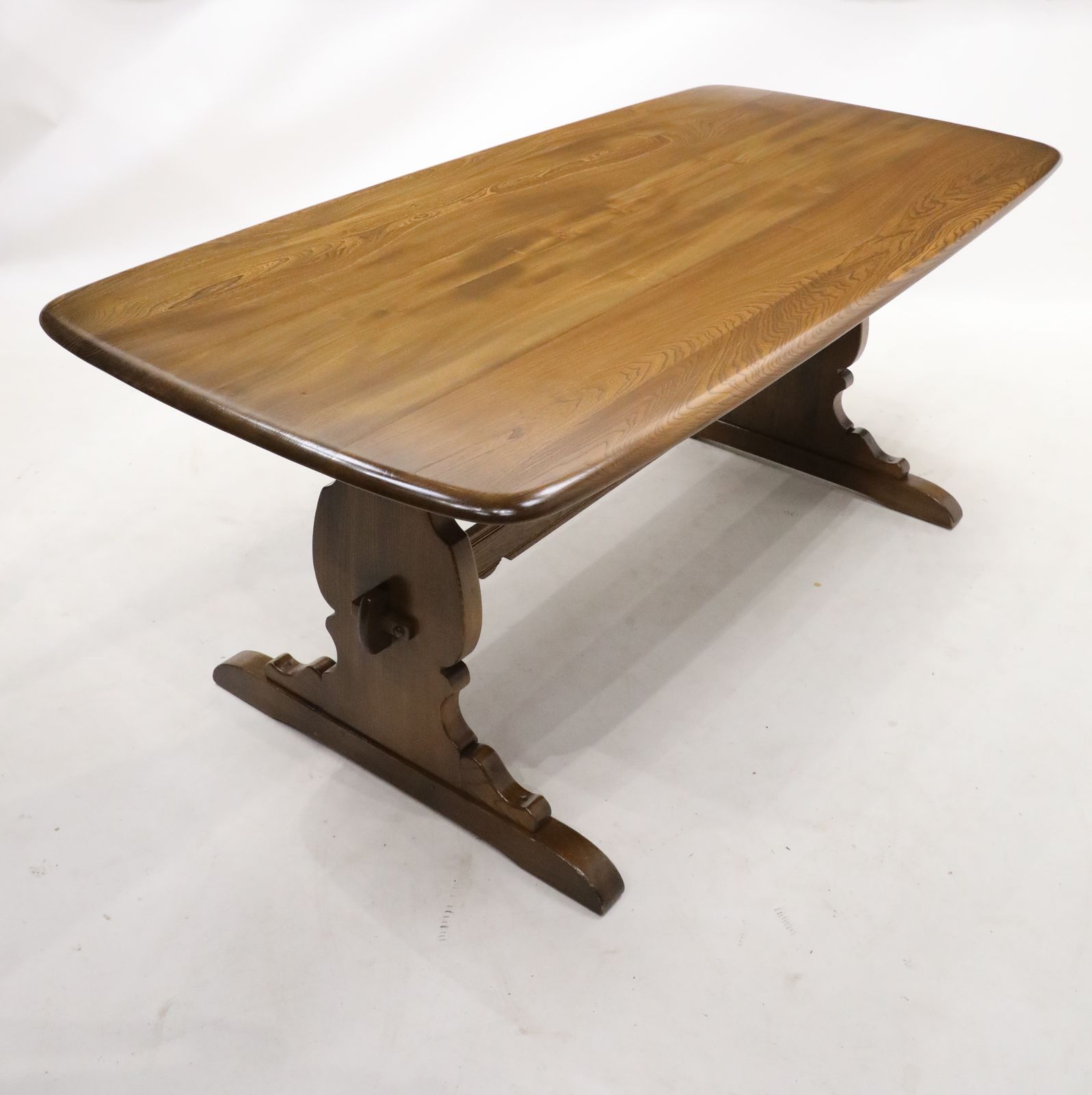 Ercol Elm Dining Table Plank Top Retro Golden Dawn Finish Free Uk Delivery* photo furniture