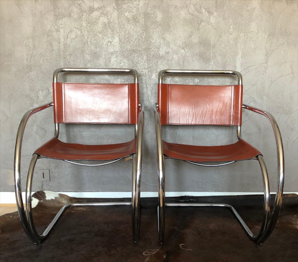 Model Mr20 Side Chairs By Ludwig Mies Van Der Rohe, 1960s, Set Of 2