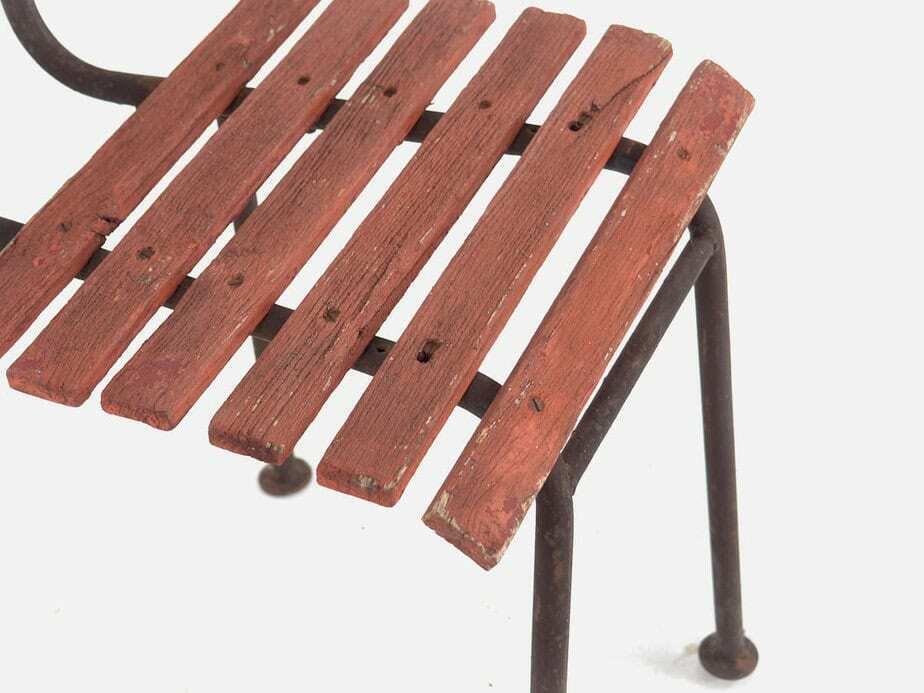 Set Of Antique Red Garden Chairs (C.1920). Set Of 4 Pieces photo vintage