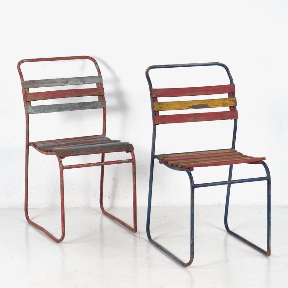 Antique Garden Chairs (C.1900). Set Of 4 Pieces #6 photo for sale