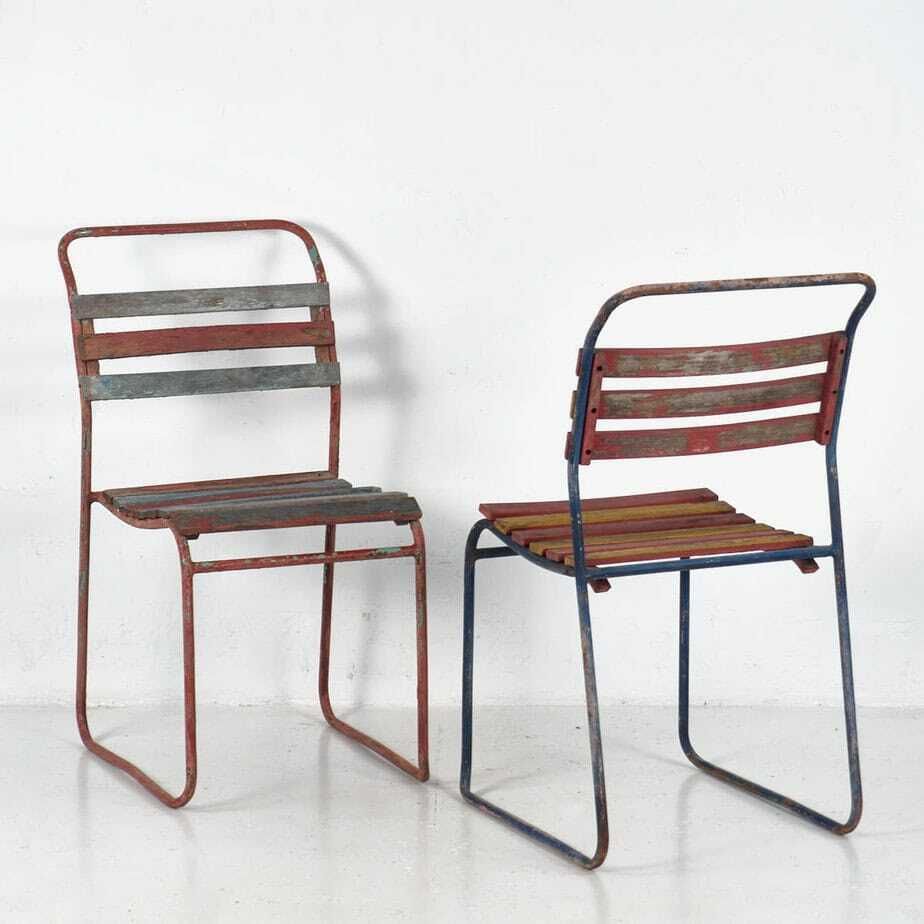 Antique Garden Chairs (C.1900). Set Of 4 Pieces #6 photo Garden Furniture