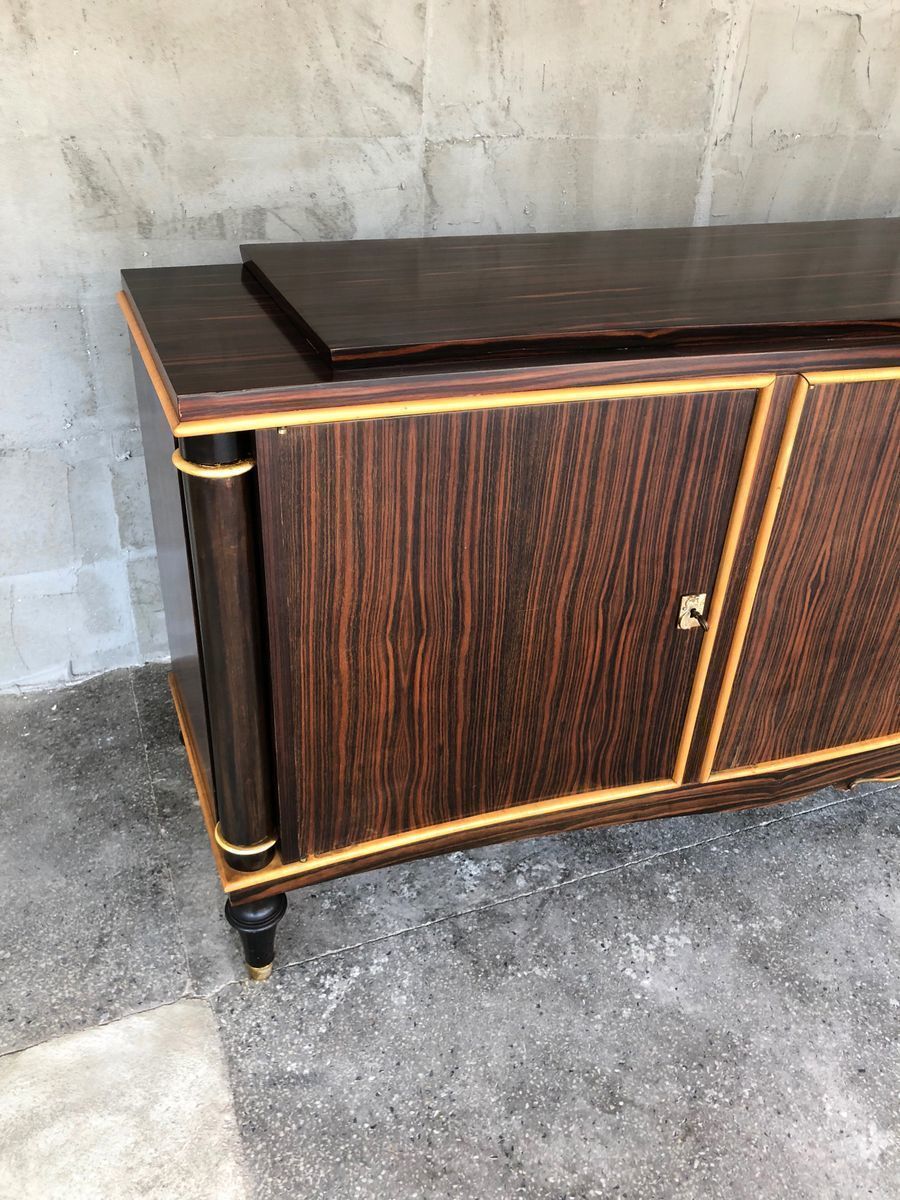French Macassar Art Deco Masterpiece Sideboard, 1940s photo for sale