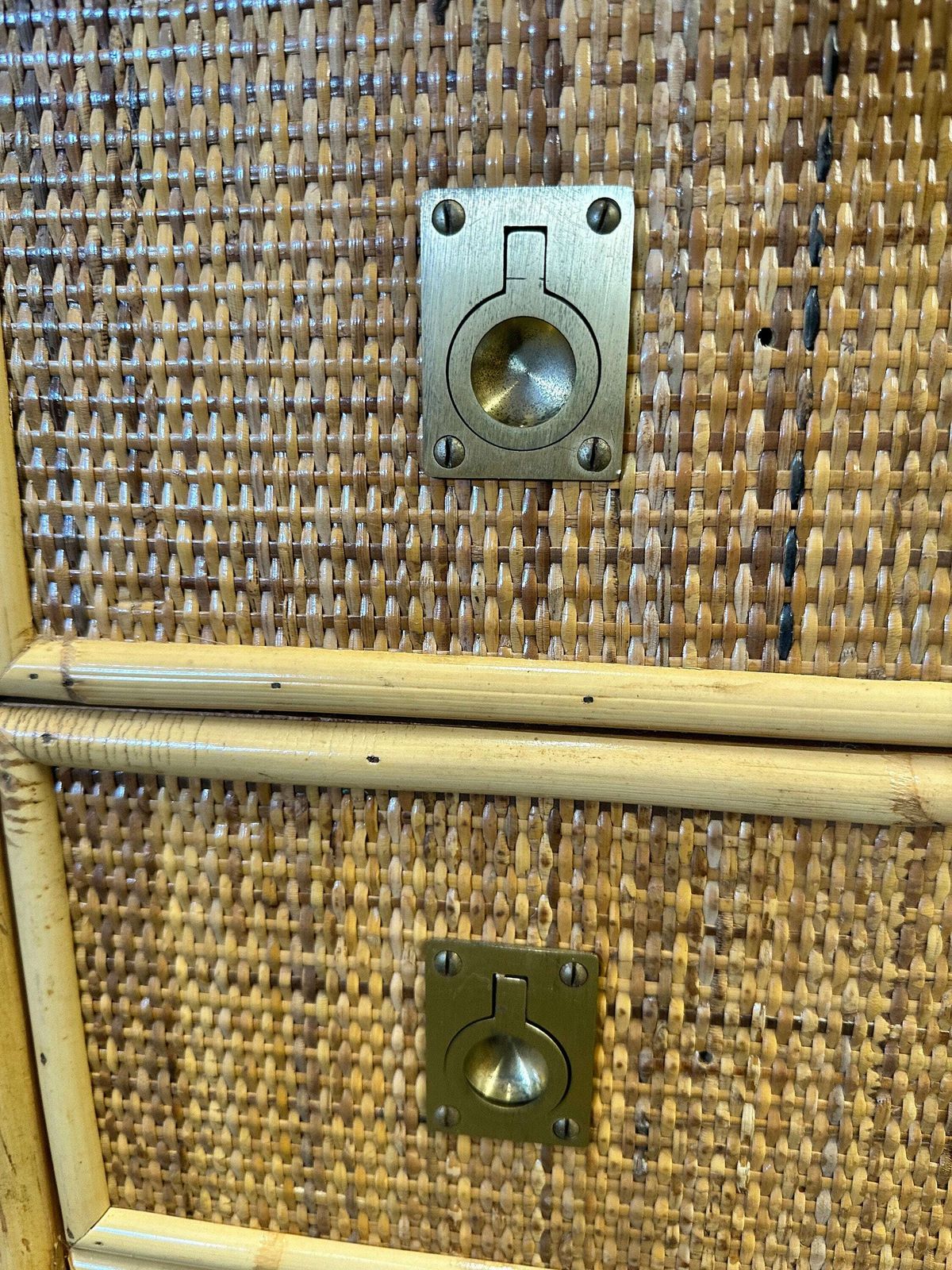 Midcentury Bamboo, Rattan And Brass Chest Of Drawers By Dal Vera, Italy, 1970s photo for sale
